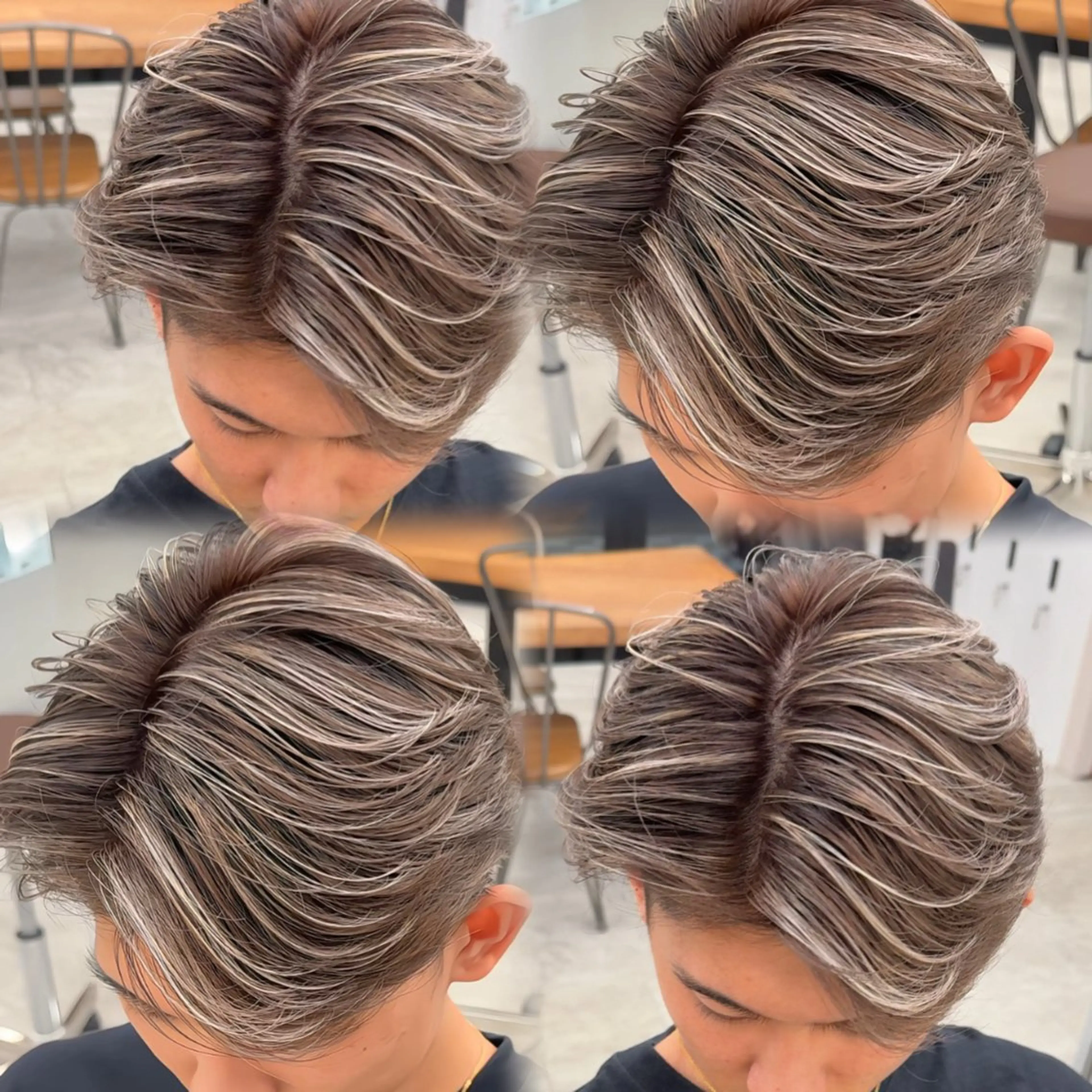 ショート カット ヘアカラー 🇺🇸ルミナ🔥 外国人風ハイライトのヘアスタイル
