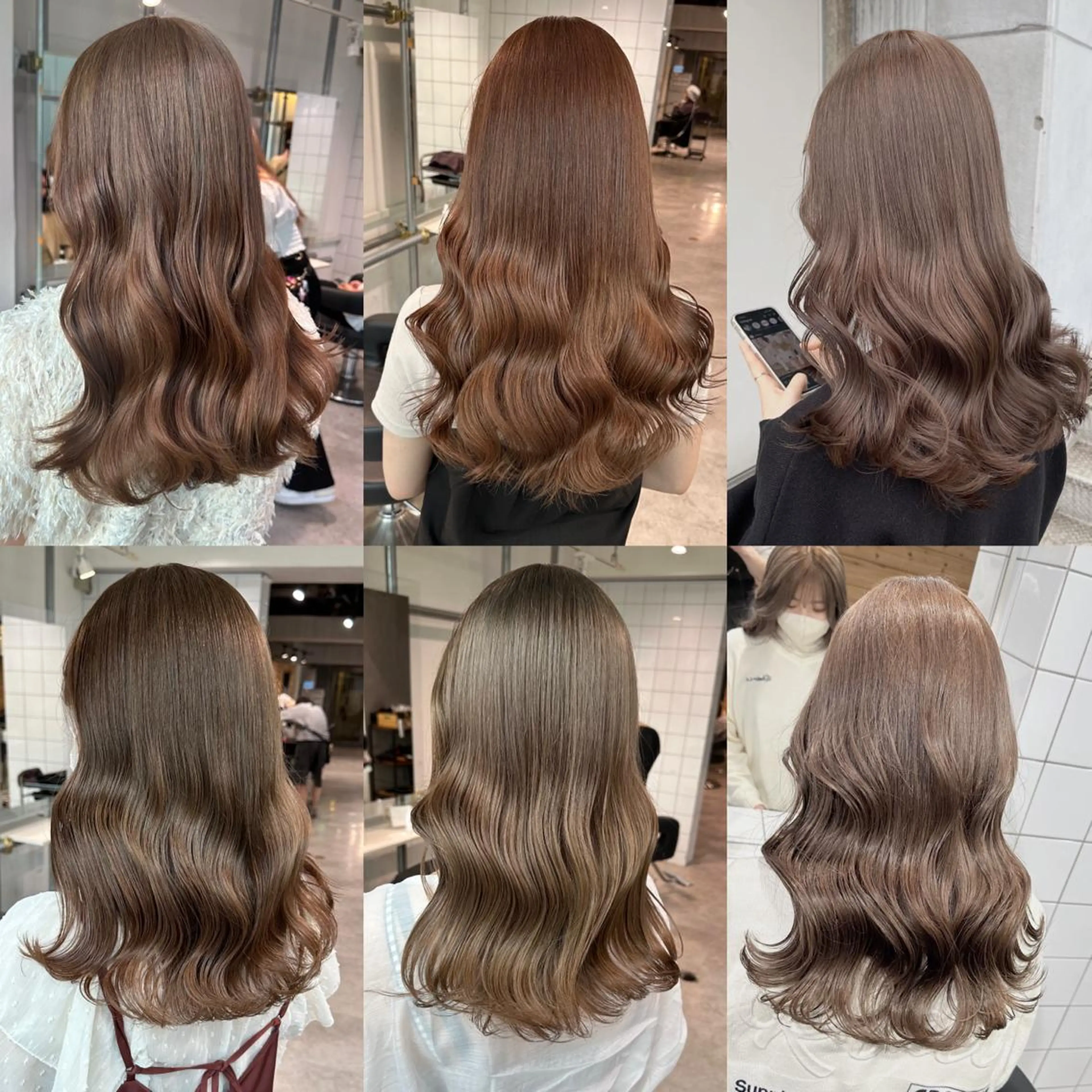 セミロング カラー ブリーチ ブリーチなしカラー くすみミルクティー/ ブラウン🪡TOWAのヘアスタイル