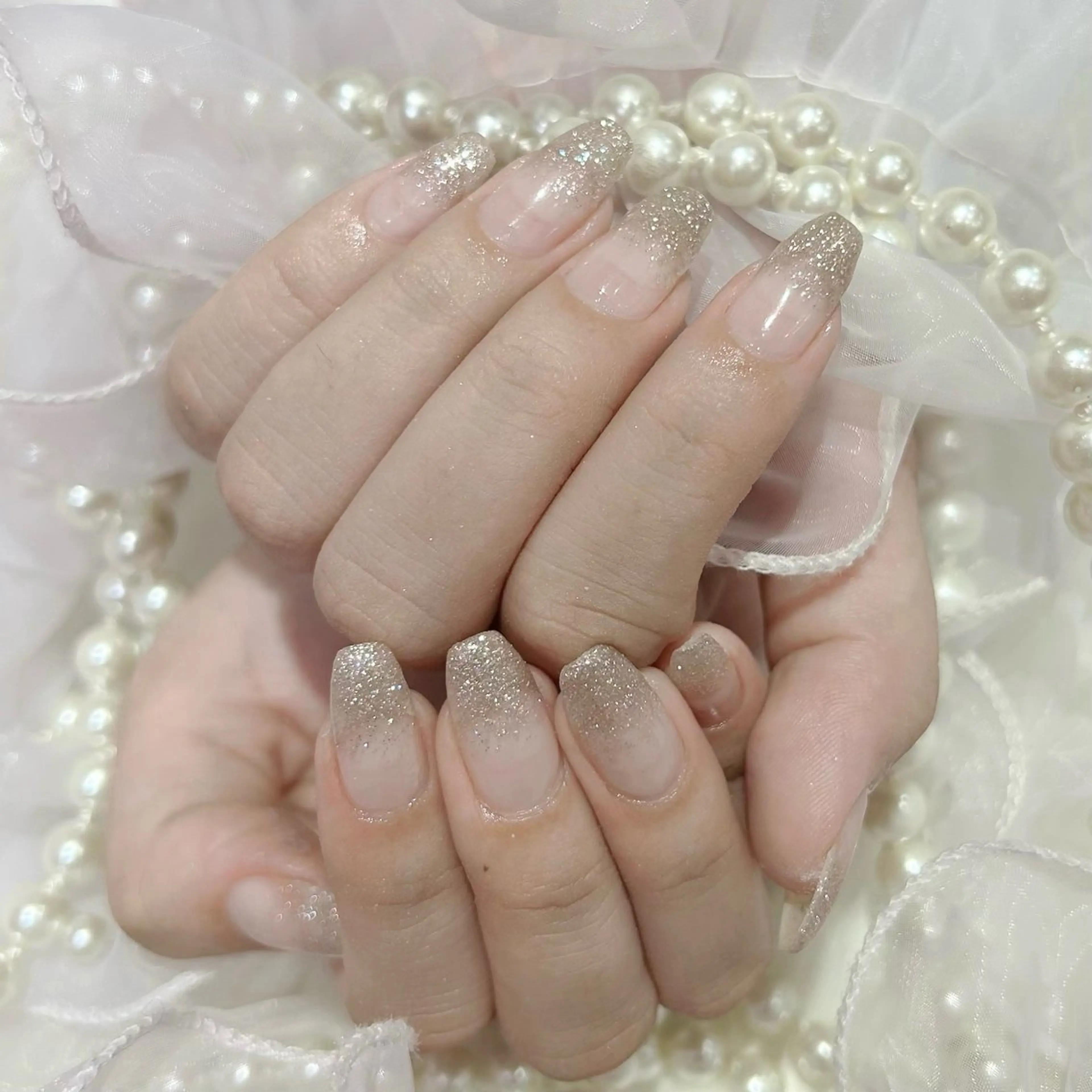 ネイル グラデーション ラメ(グリッター) ラメグラデーション ハンドネイル WISTERIA ayumiのネイルデザイン