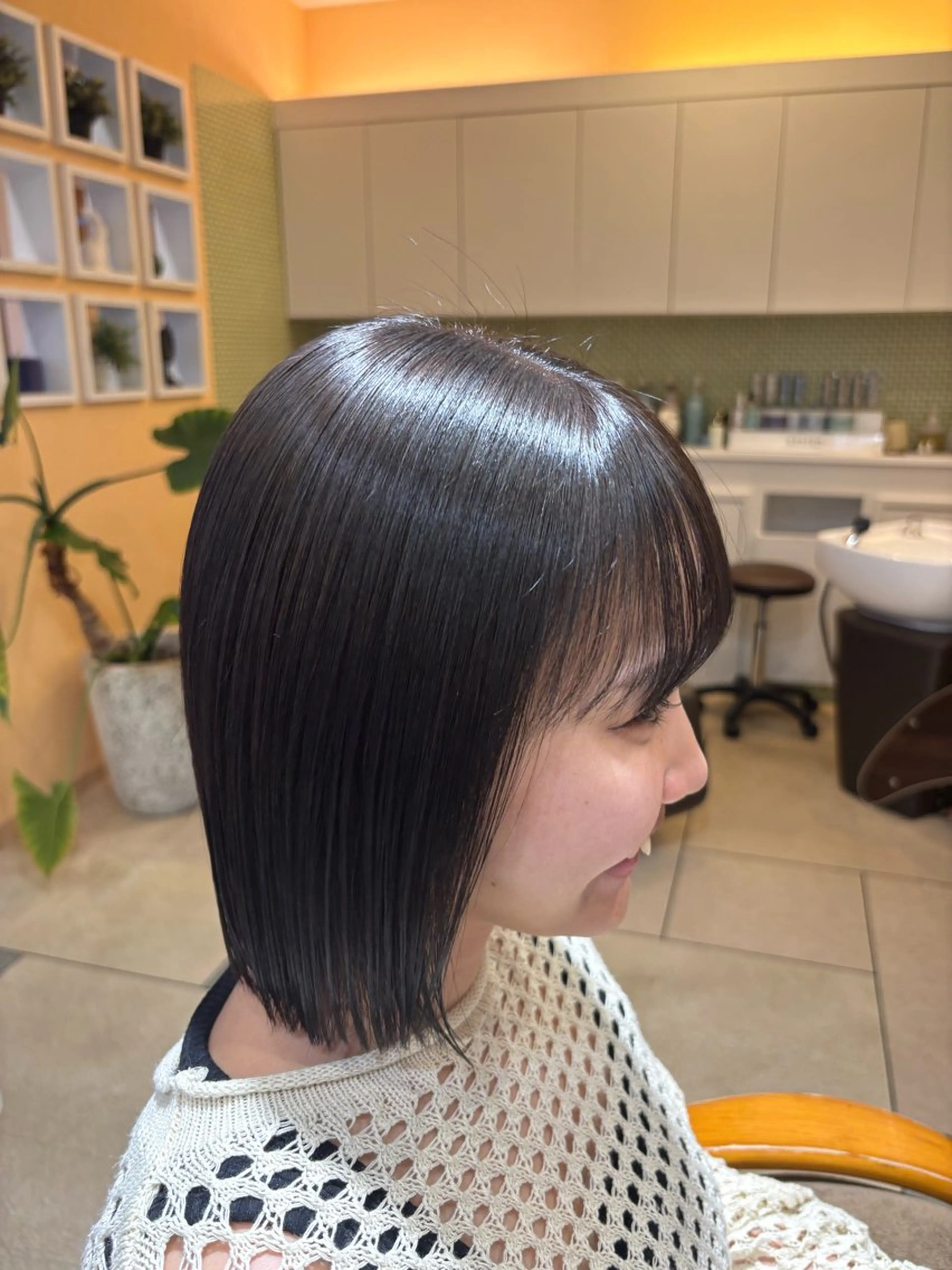 ミディアム カラー ヘアカラー ベージュカラー⌇﻿ くびれヘア.𐙚心音のヘアスタイル
