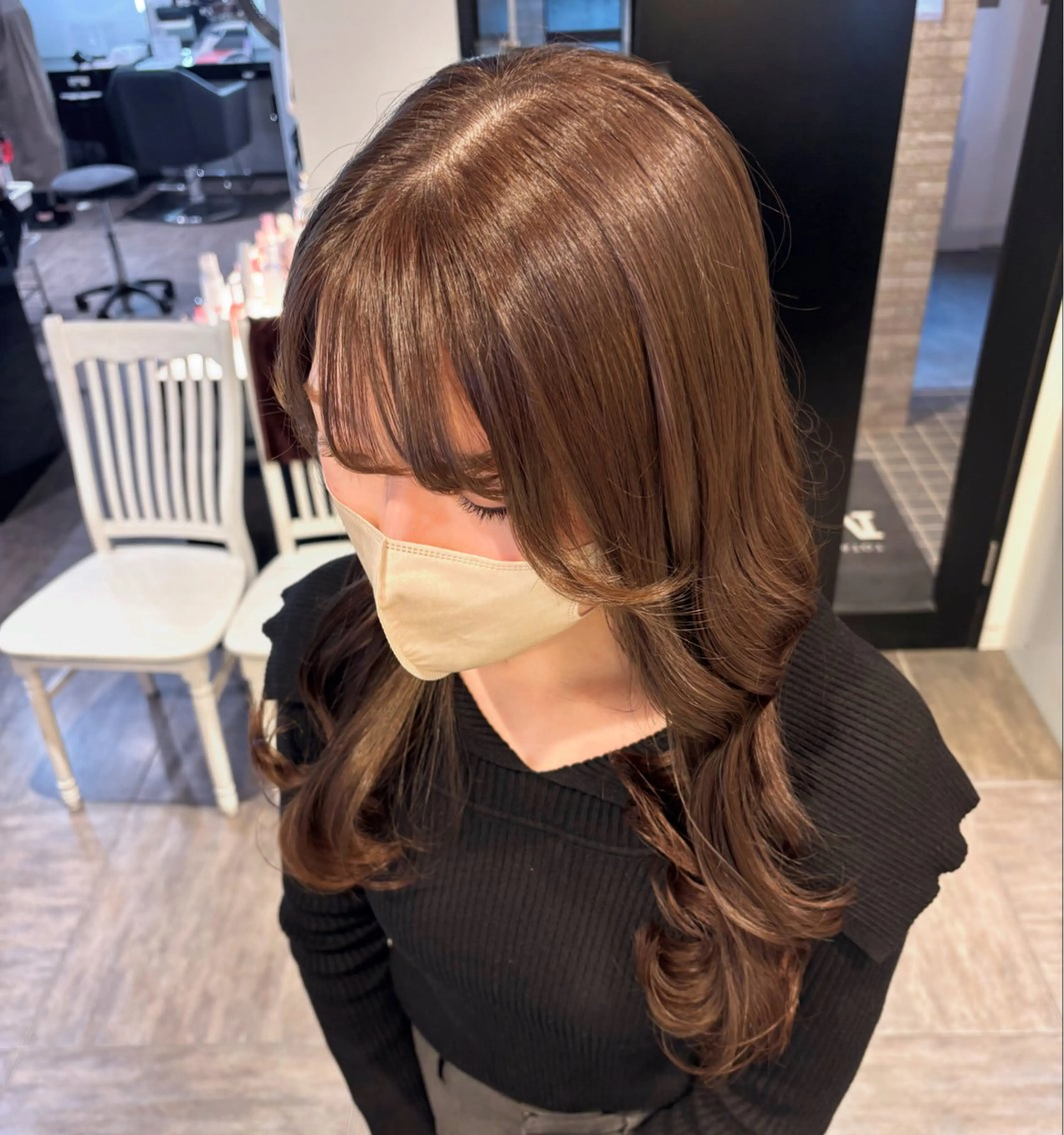 ロング カラー ブリーチ ブラウンカラー ダブルカラー モカブラウン ブリーチなしカラー ヘアカラー トリートメント 🤍愛されヘア⌇ 𝐑 𝐈 𝐎🤍のヘアスタイル
