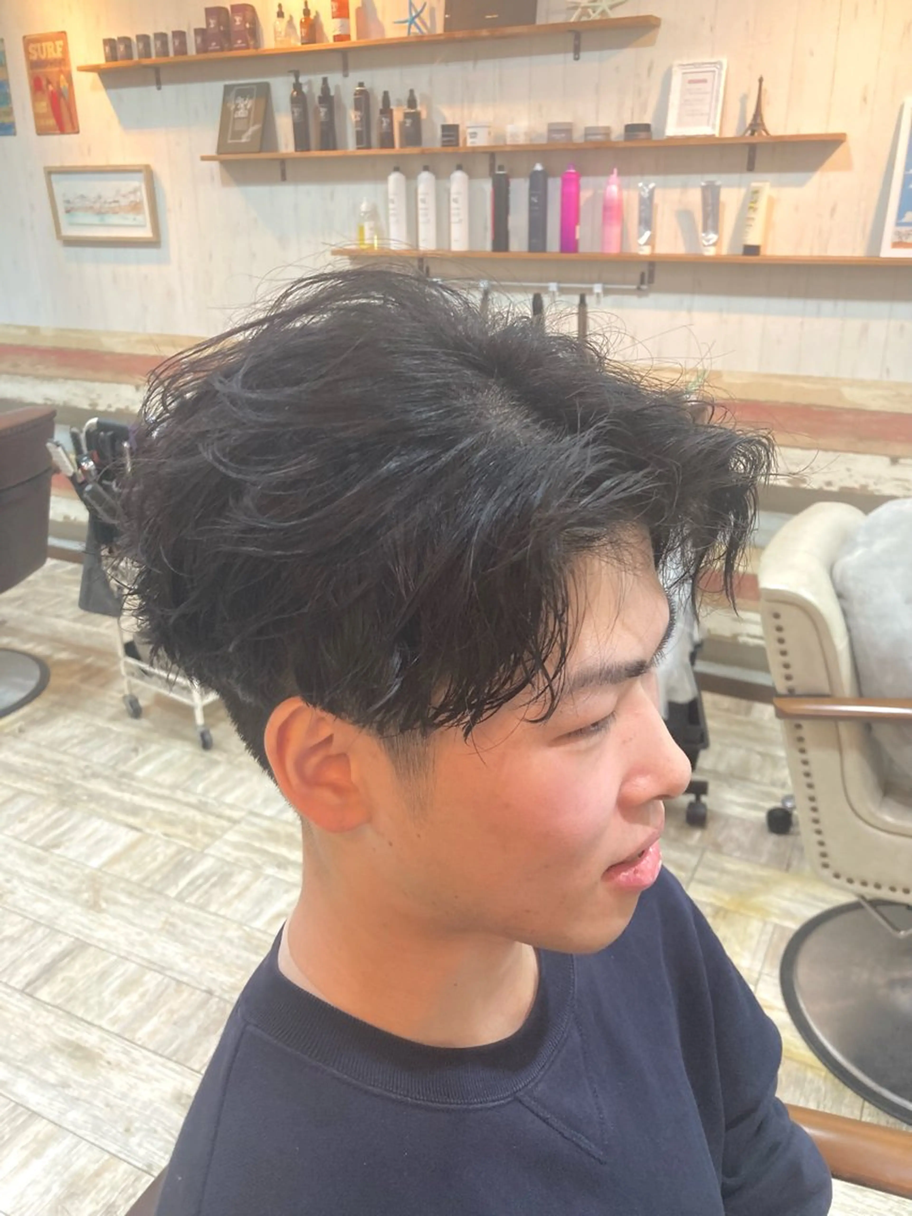 ショート メンズ マッシュ メンズパーマ カット 💥横浜メンズ特化 💥ルキのヘアスタイル