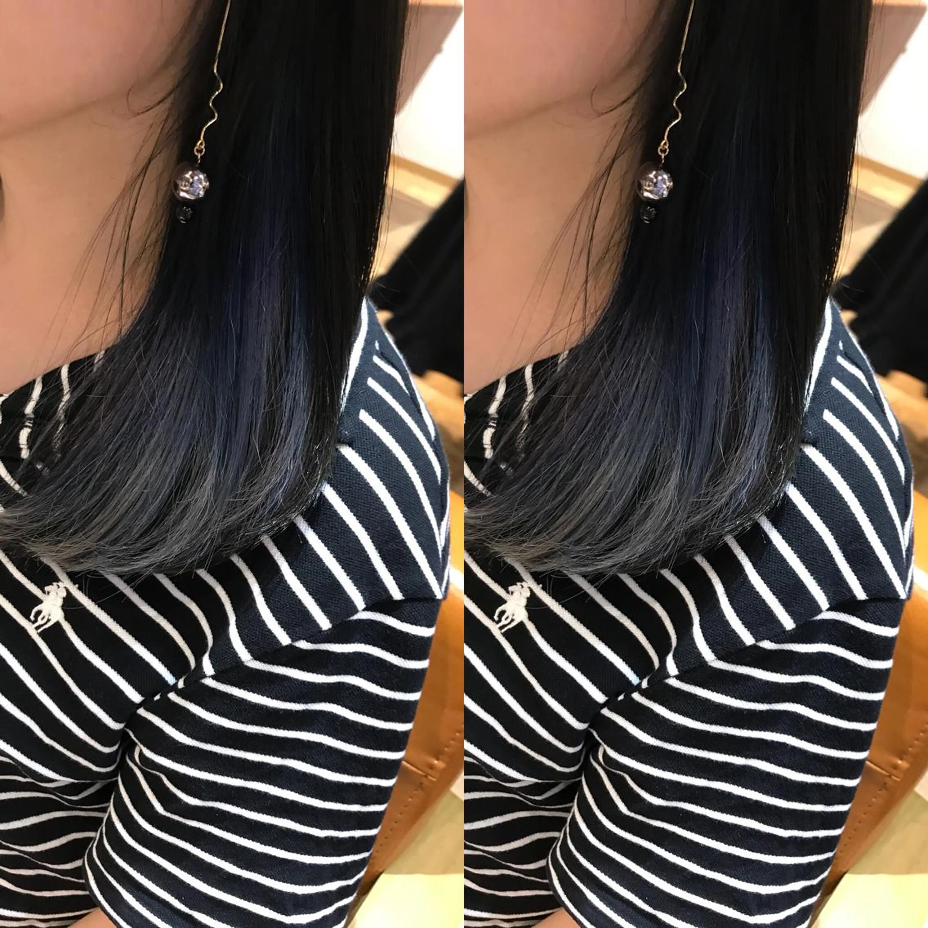 ミディアム カラー ブルーカラー インナーカラー シルバー 髪質改善特化 ミサワコウキのヘアスタイル