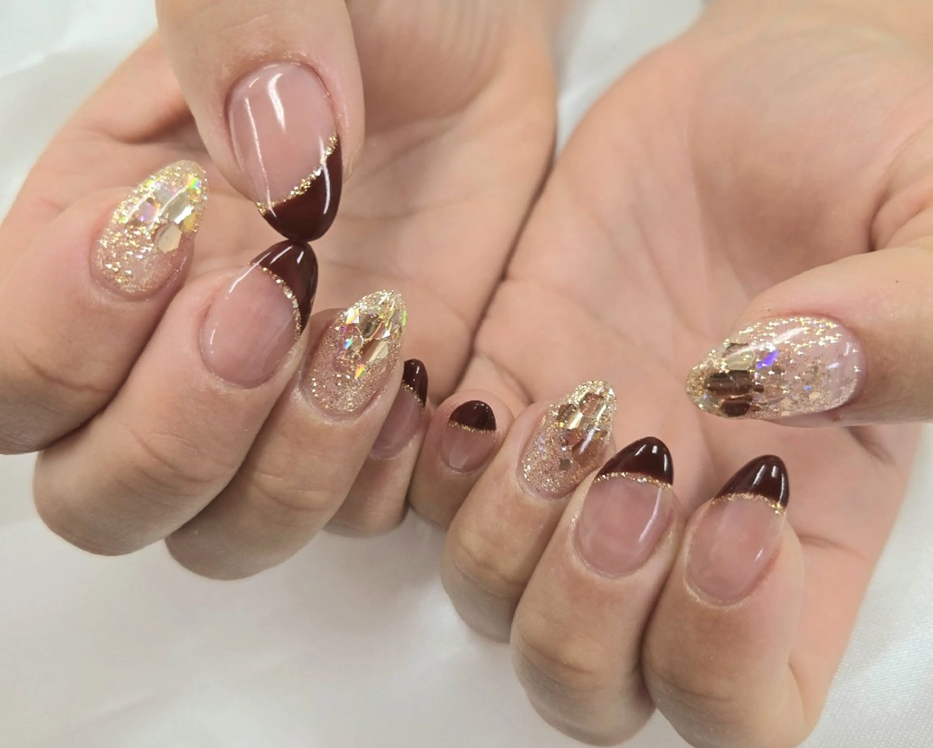 ネイル アートネイル オーロラネイル チークネイル ジェルネイル グラデーション ハンドネイル 河野ちえ (雑誌掲載サロン)のネイルデザイン