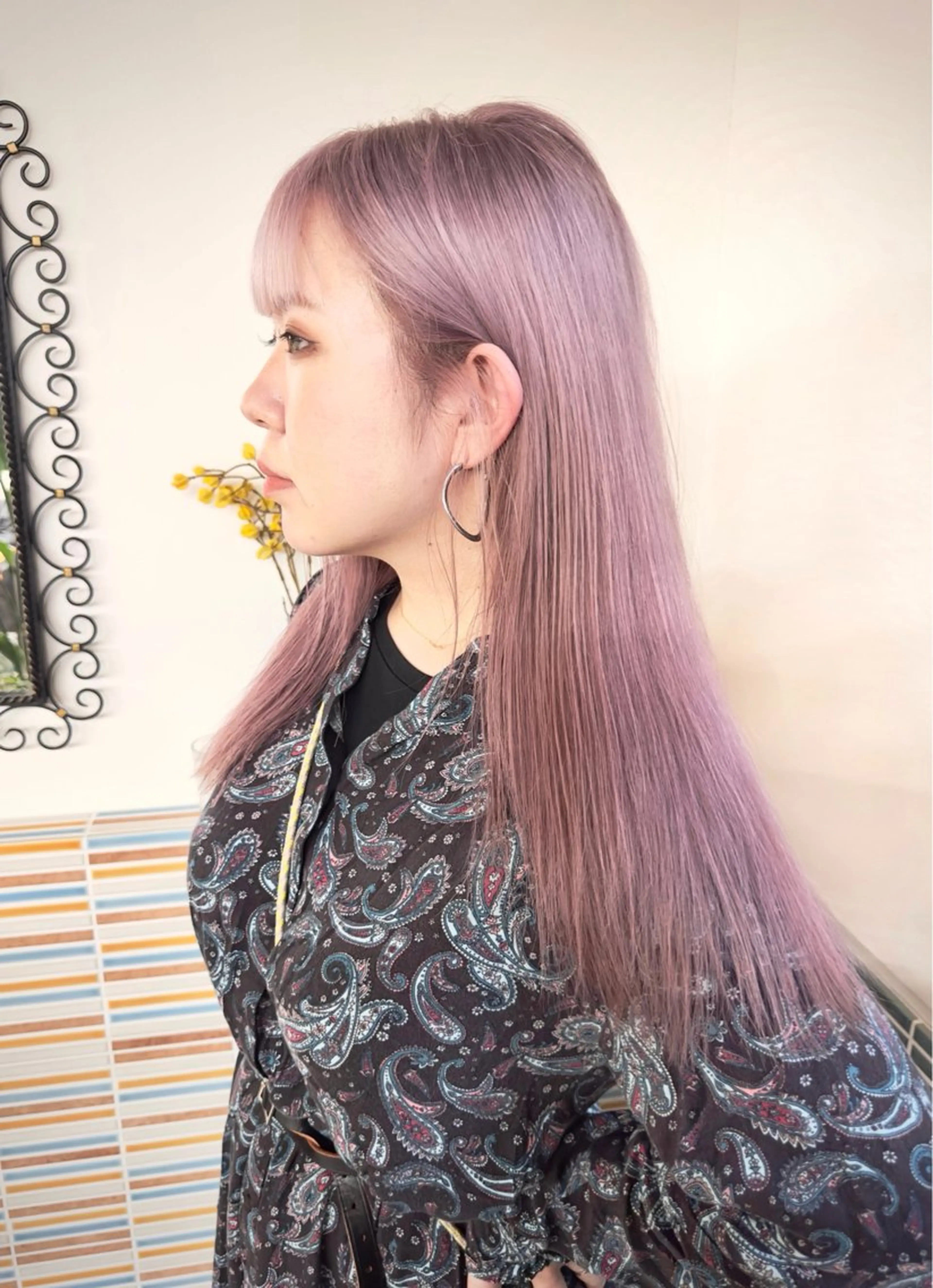 ロング カラー ヘアカラー 💚ブリーチカラー 指名🥇💚ユウスケのヘアスタイル