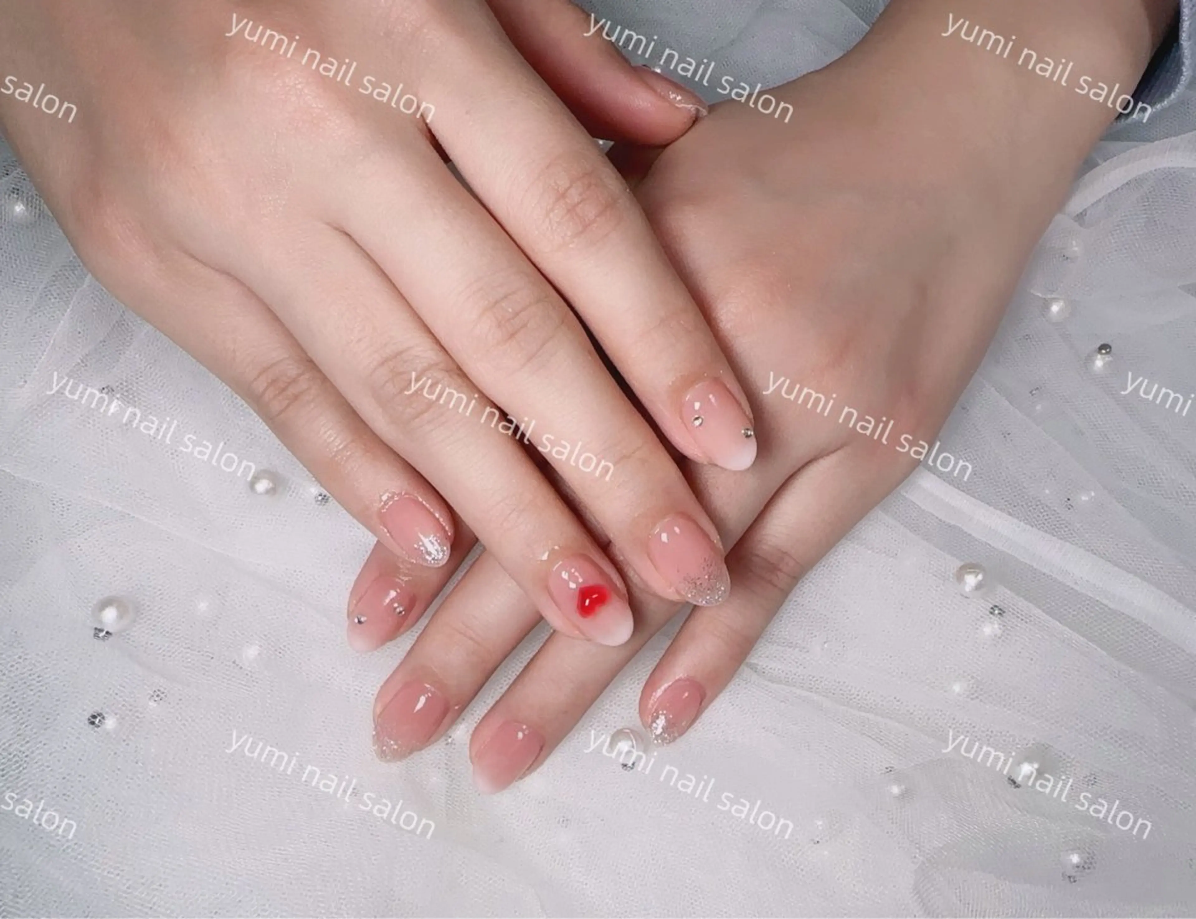 ネイル Yumi ジェル& チップ長さだしのネイルデザイン