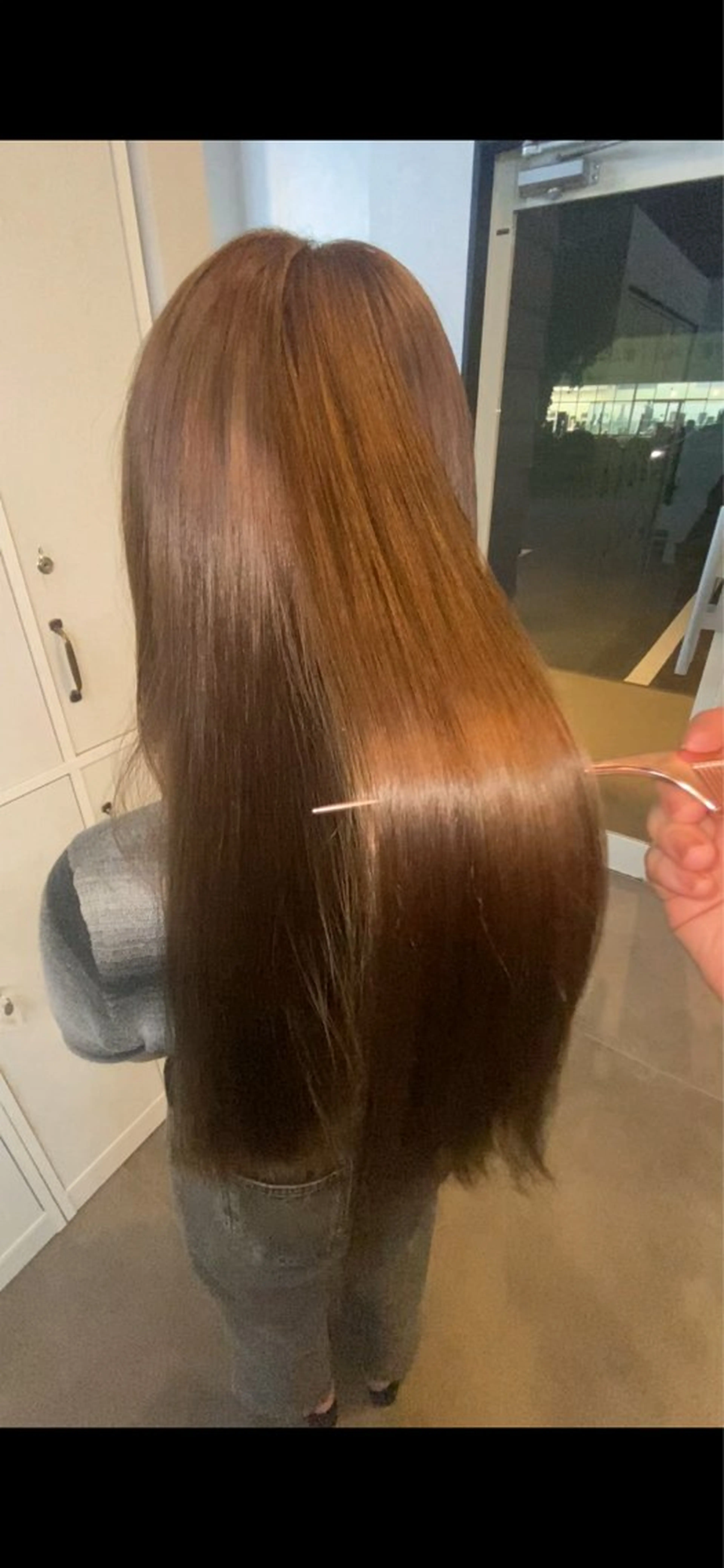 ロング カラー ブラウンカラー オレンジ 美容室  STROKE 伊勢崎宮子店所属・金田 麻莉亜のヘアスタイル