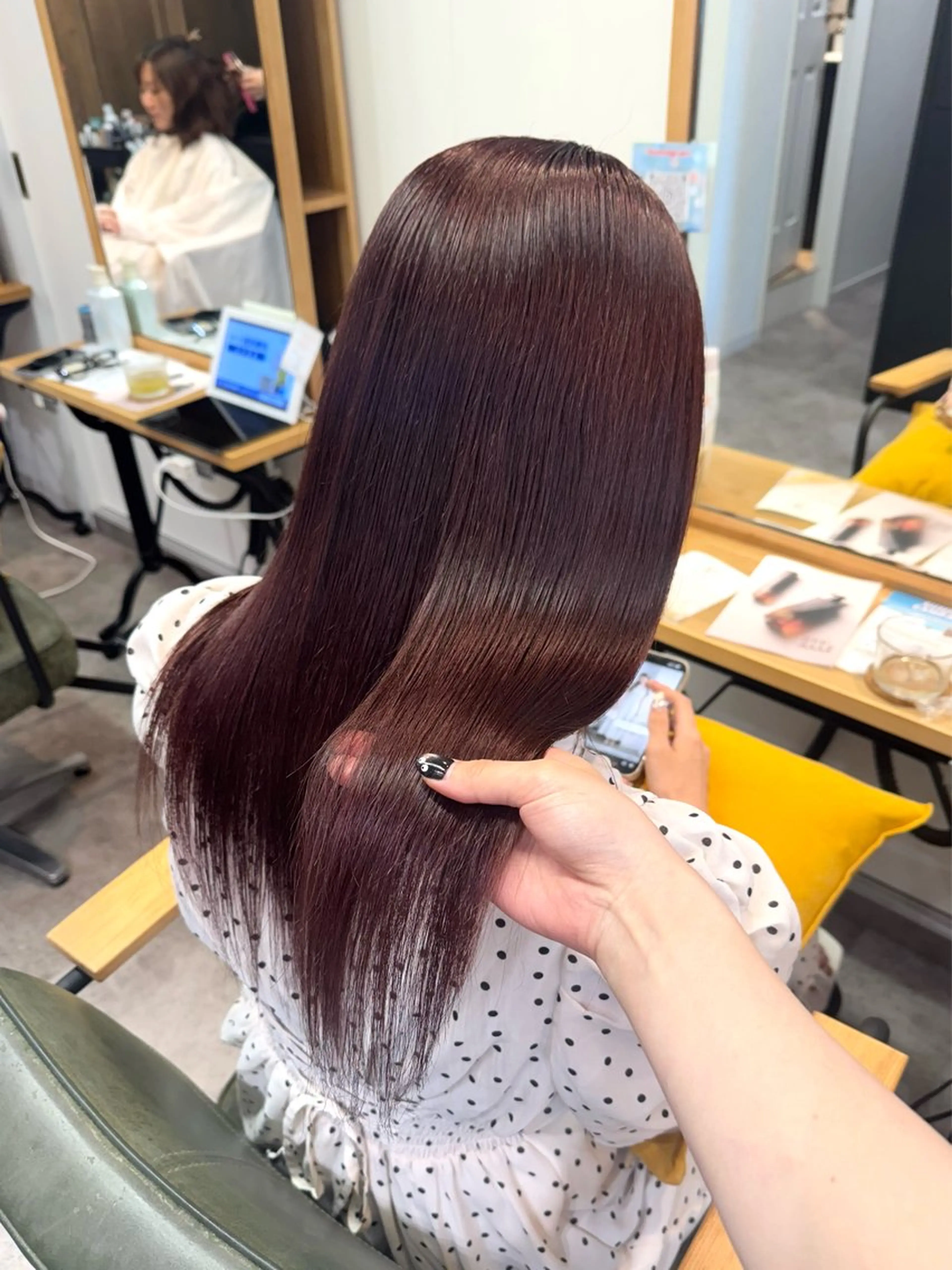 ロング カラー 髪質改善 トリートメント ヘアカラー トリートメント 艶カラーヘアアレンジ 縮毛矯正🍓ひふみのヘアスタイル