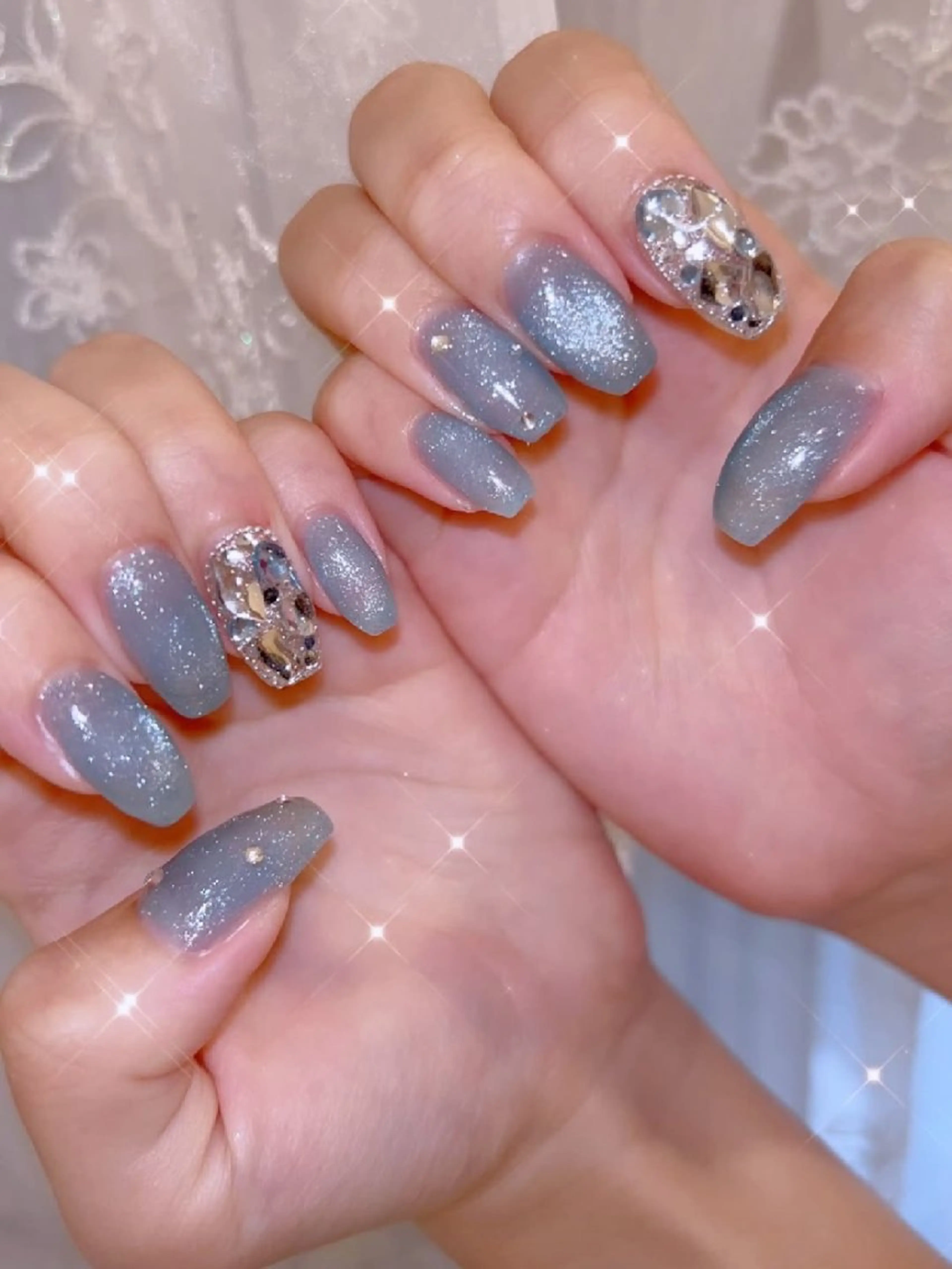ネイル 長さ出し ジェルネイル 韓国ネイル マグネットネイル ニュアンスネイル ハンドネイル I LOVE ME NAIL.｡.:*♡のネイルデザイン