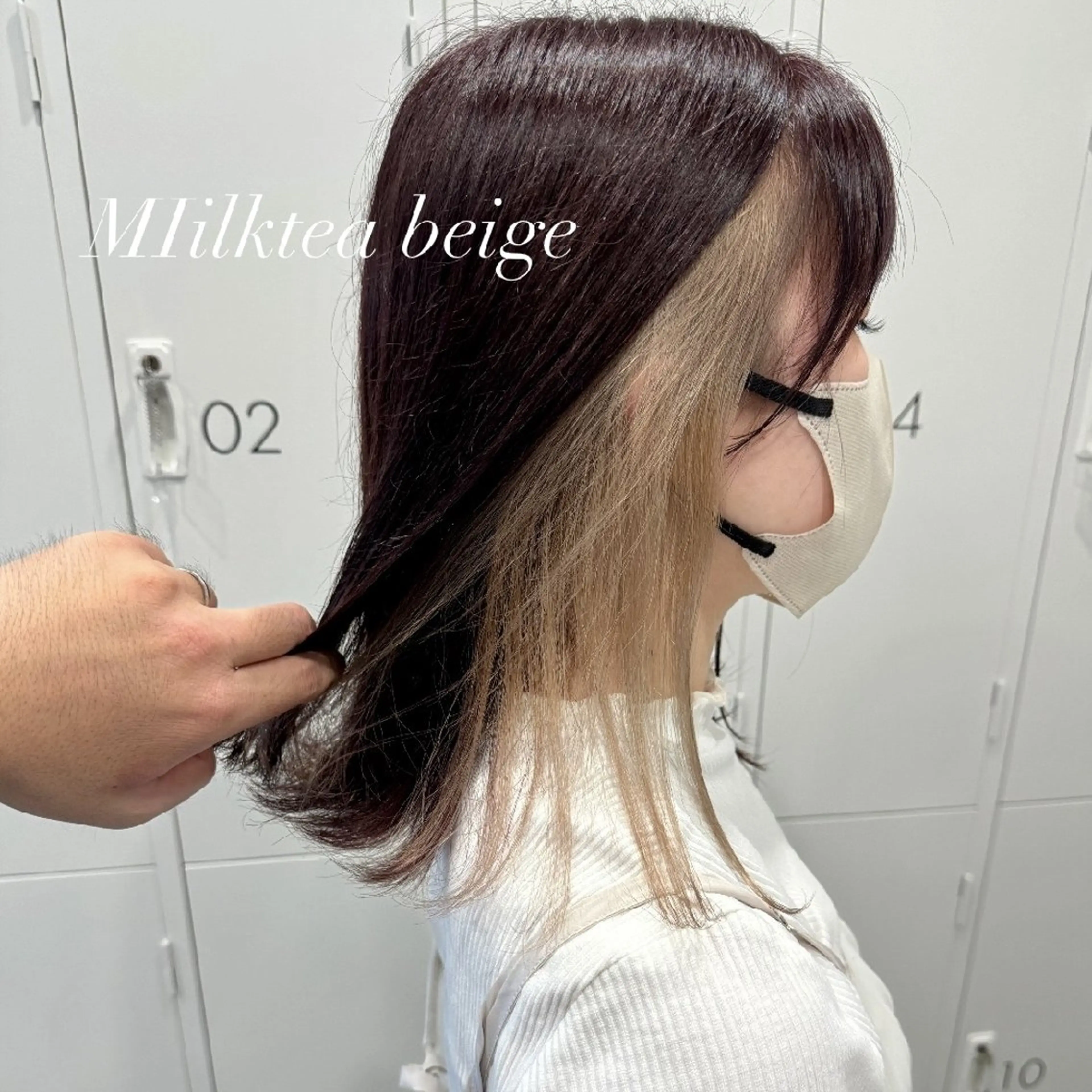 カラー セミロング RI YUのヘアスタイル