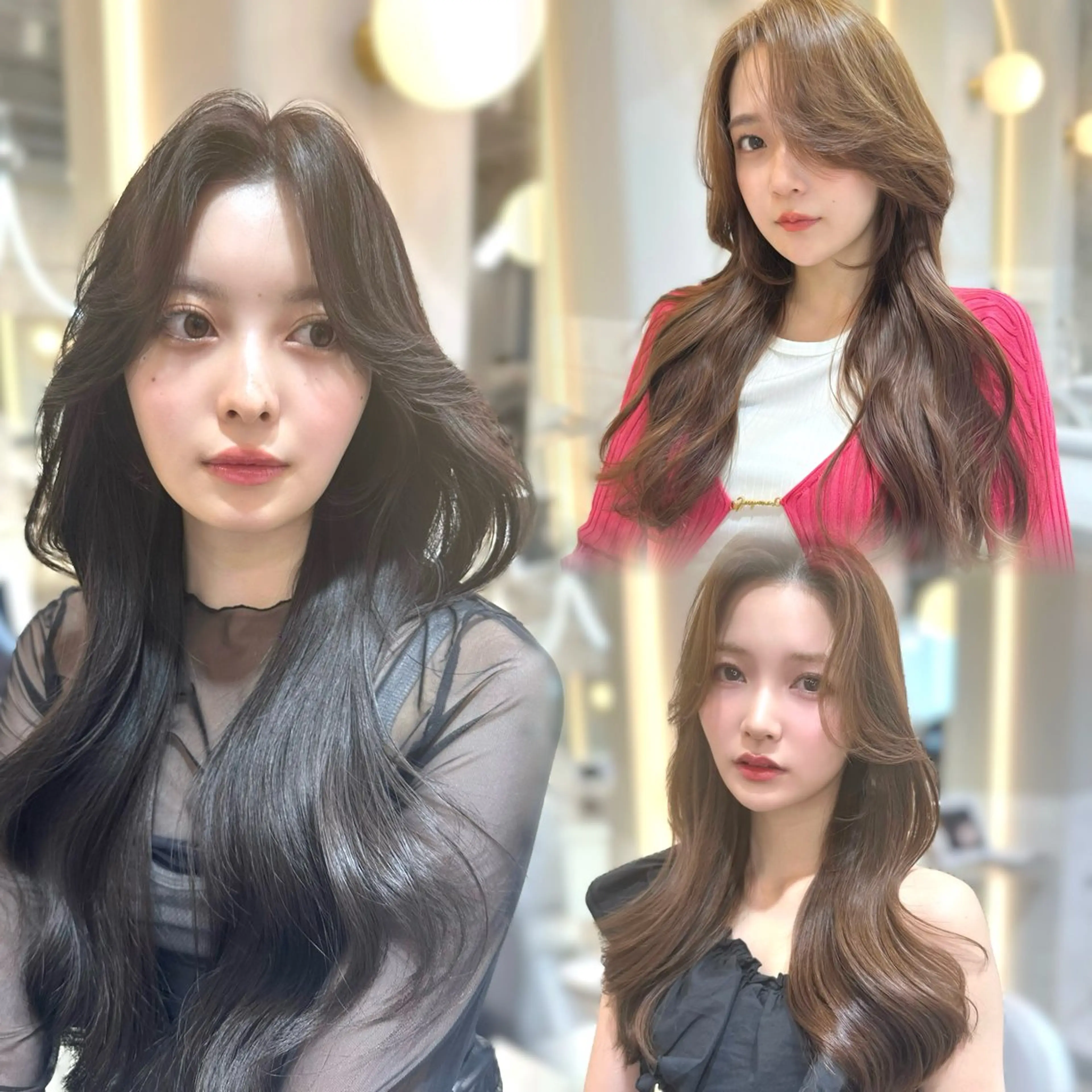 セミロング カラー 髪質改善 韓国風ヘア レイヤーカット カット ヘアカラー トリートメント ヘアセット 韓国レイヤー/透明感 カラー/髪質改善角所のヘアスタイル