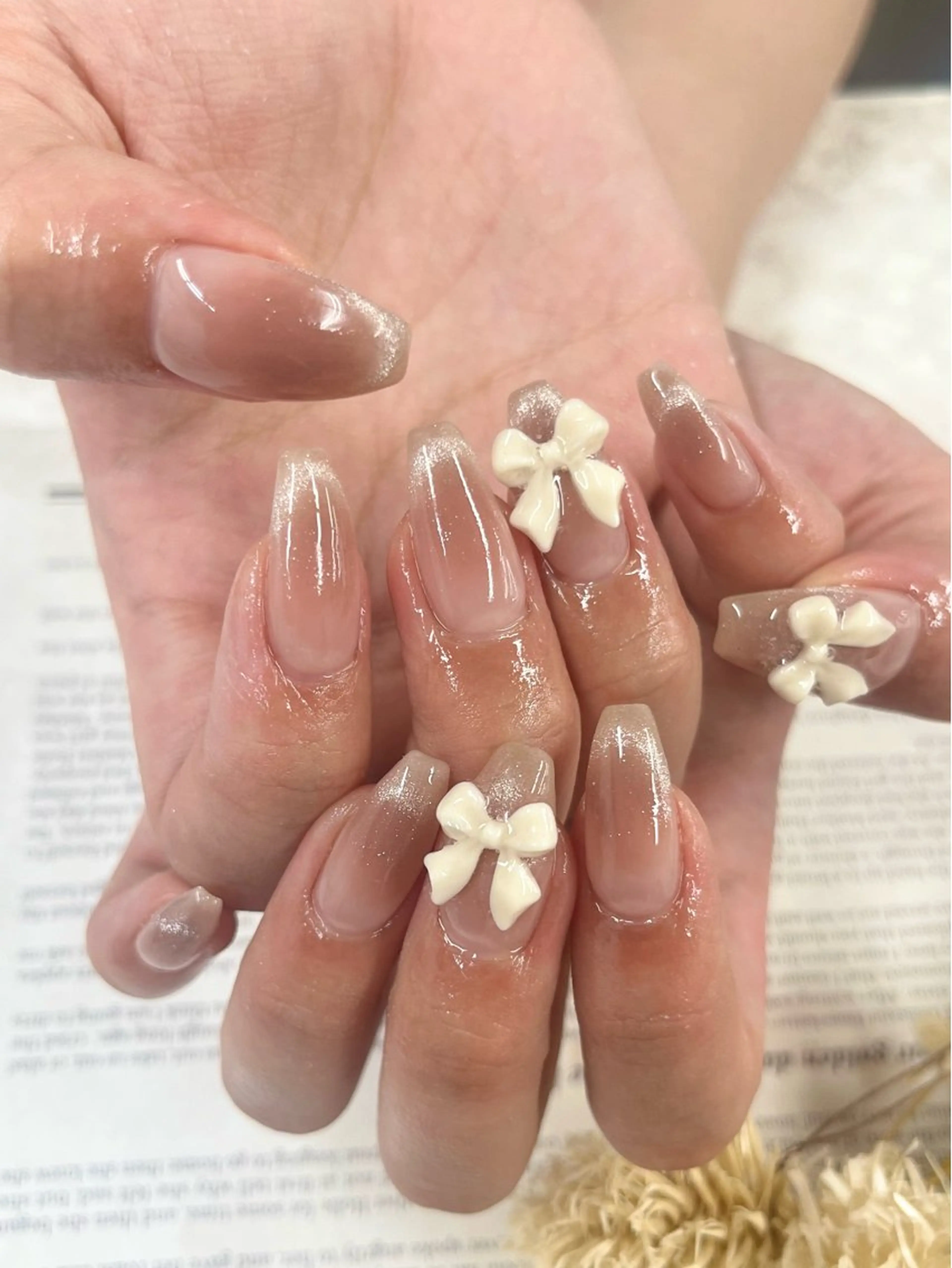 ネイル リボン ハンドネイル Basic町田本店 Suzunaのネイルデザイン