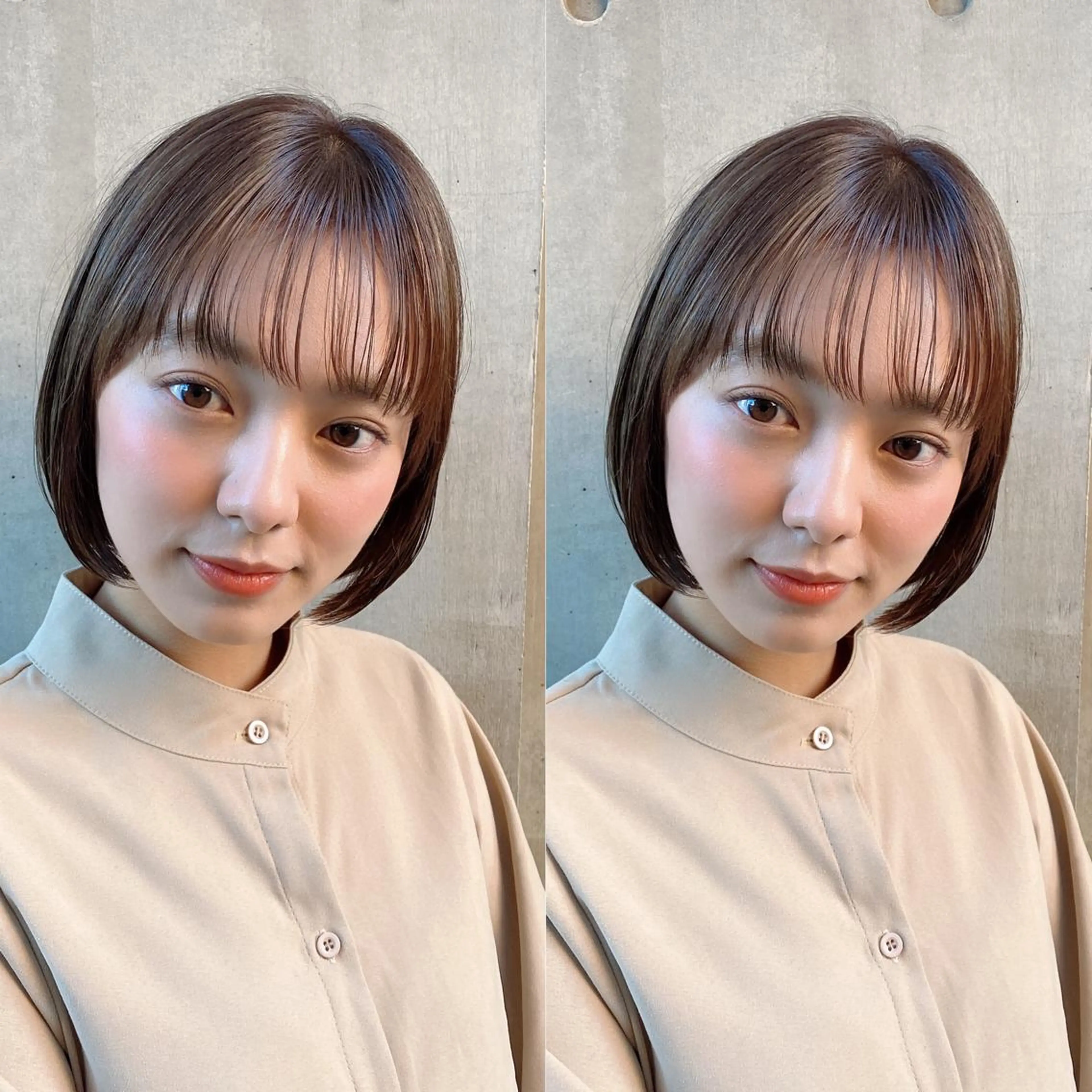 ショート カット ヘアカラー トリートメント ボブ韓国風レイヤー 錦糸町/畠中ケントのヘアスタイル