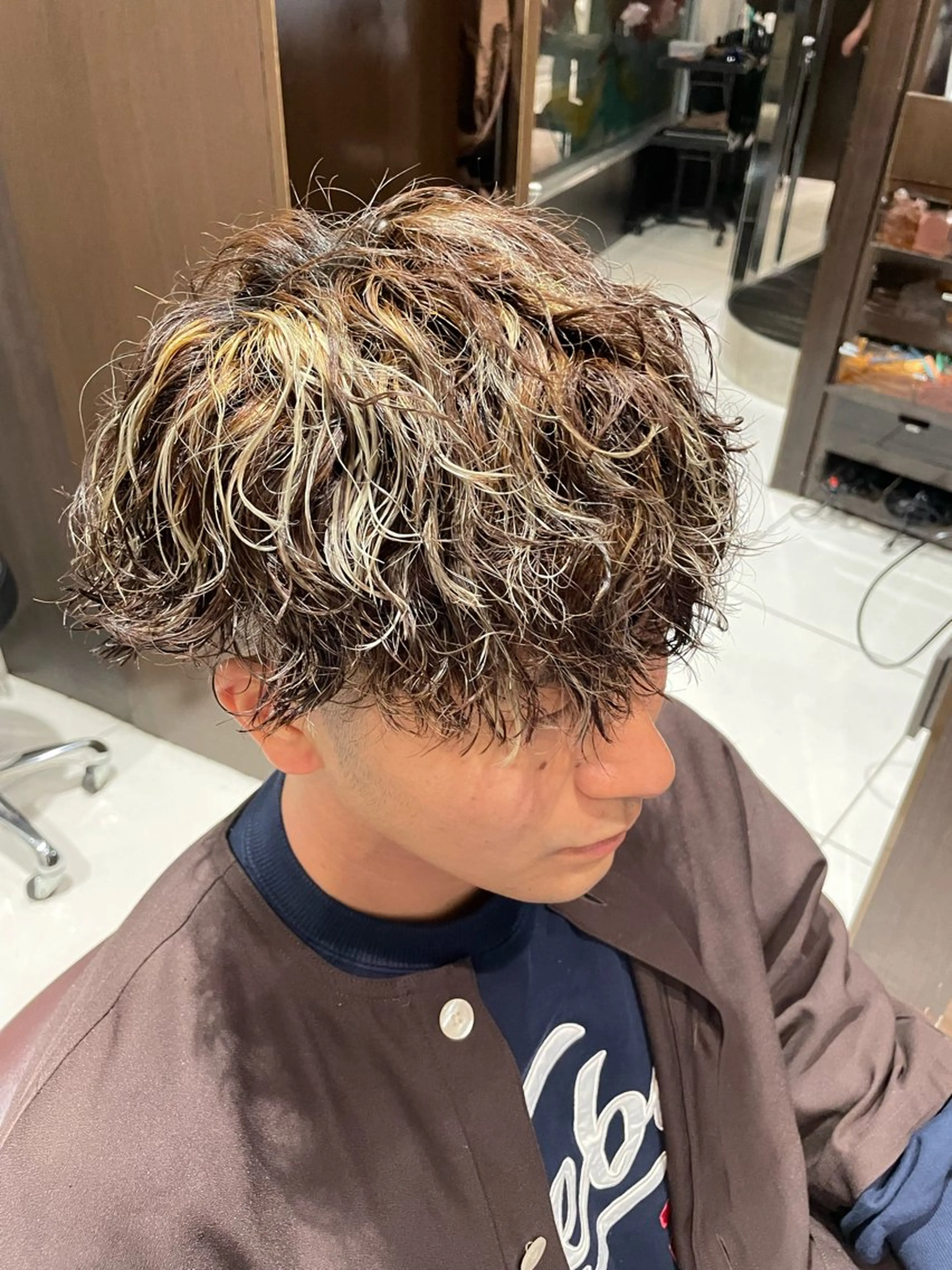 ショート ハイライト カット パーマ 中島 稔/稲毛メンズパーマのヘアスタイル