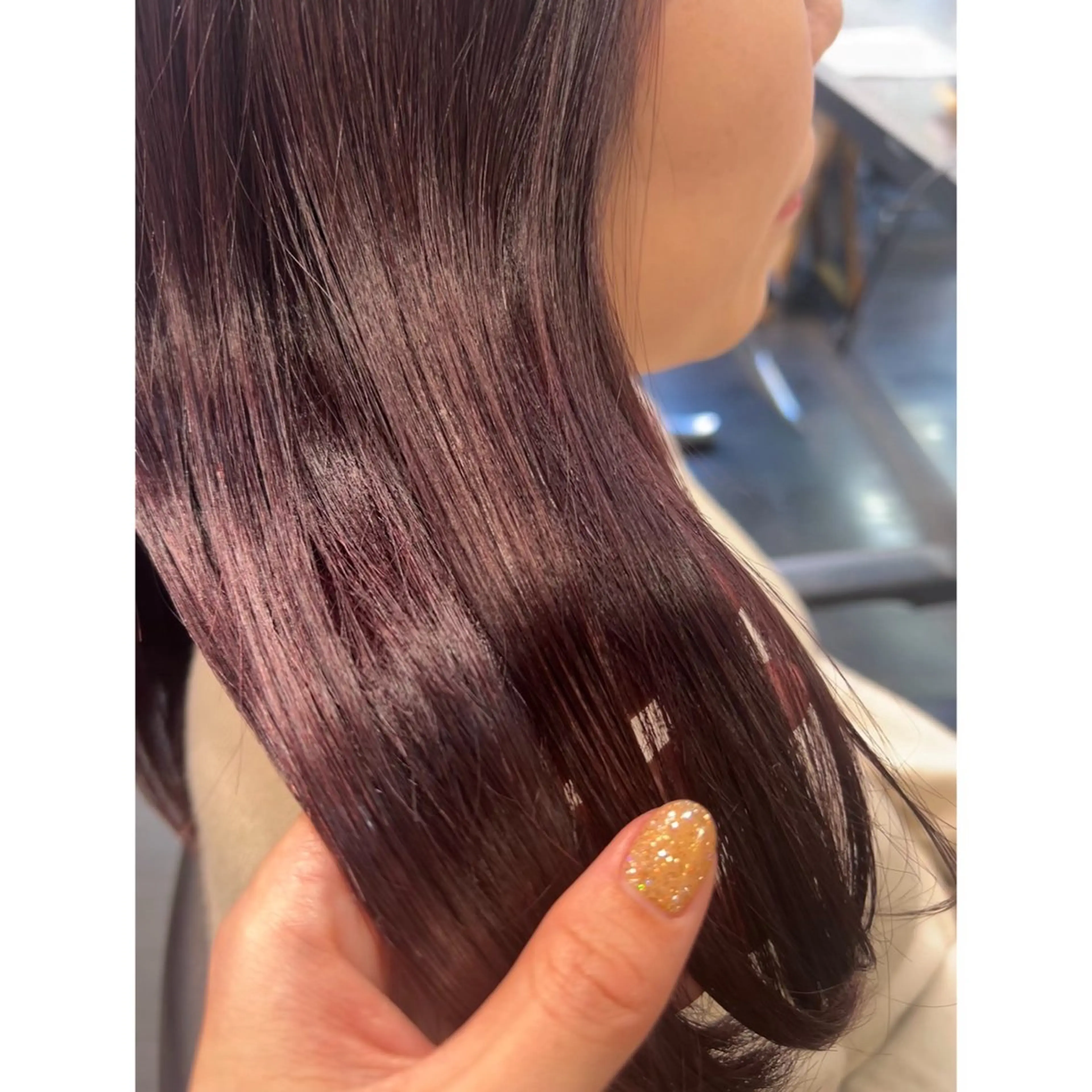 ミディアム カラー ブリーチ カシス ダブルカラー ラベンダーカラー ブリーチなしカラー ヘアカラー トリートメント Mplus  二子玉川所属・◎鹿嶋◎暖色ｶﾗｰ /ﾒﾝｽﾞﾊﾟｰﾏのヘアスタイル