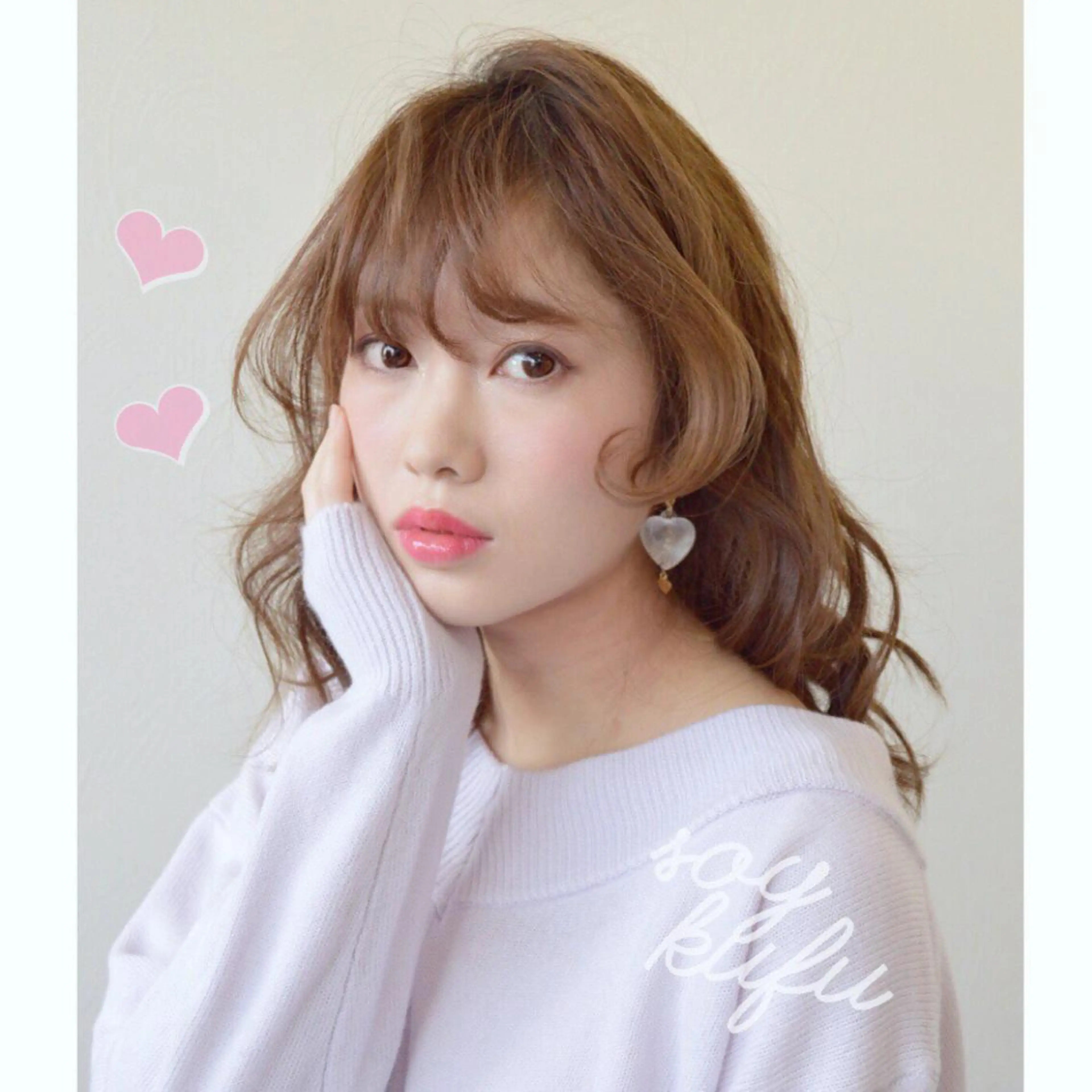 セミロング 顔周りカット 小顔カット 【今だけブリーチ 限定価格💕】すみのヘアスタイル