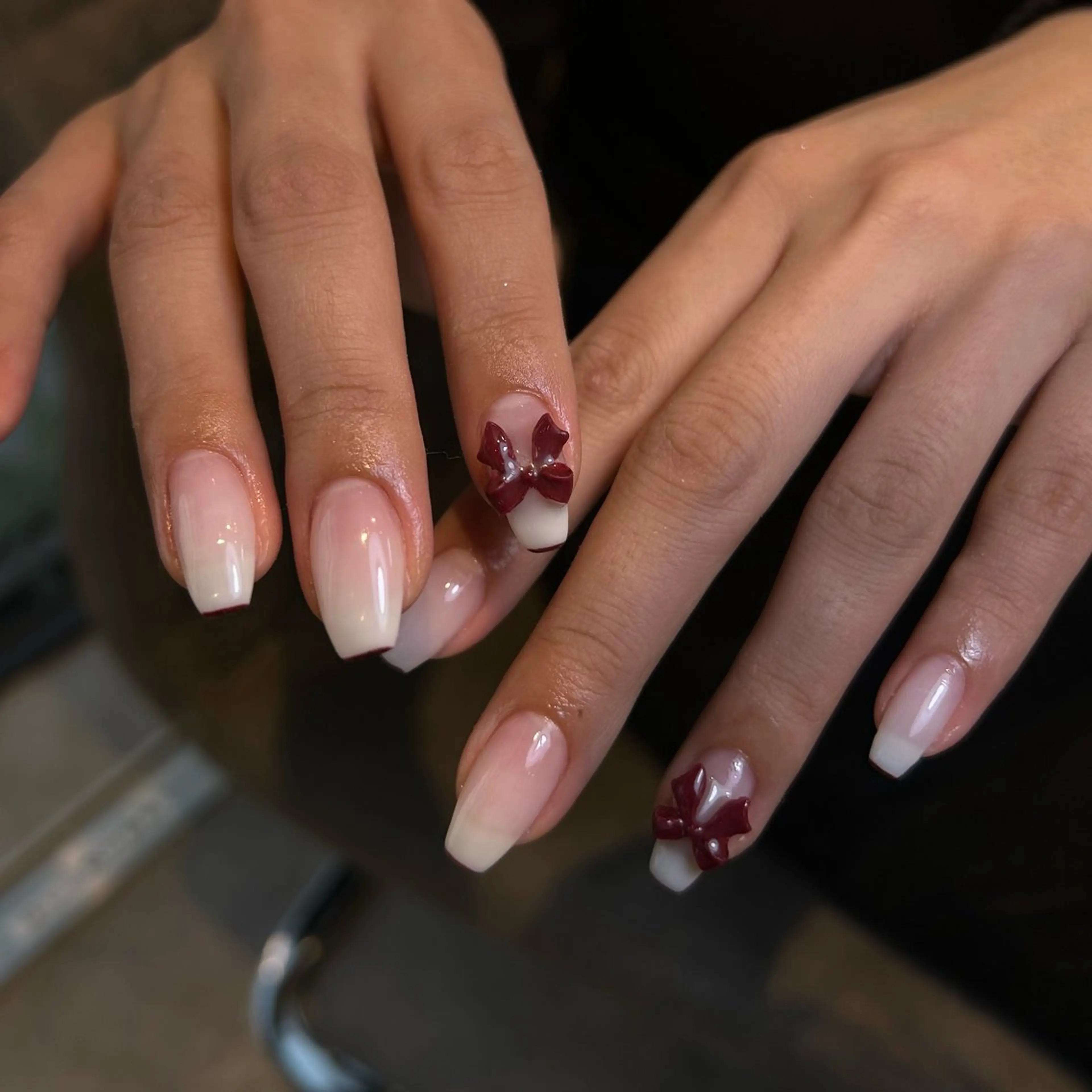 ネイル ラメ(グリッター) リボン Zen Neo 🪸YUKINE🪸のネイルデザイン