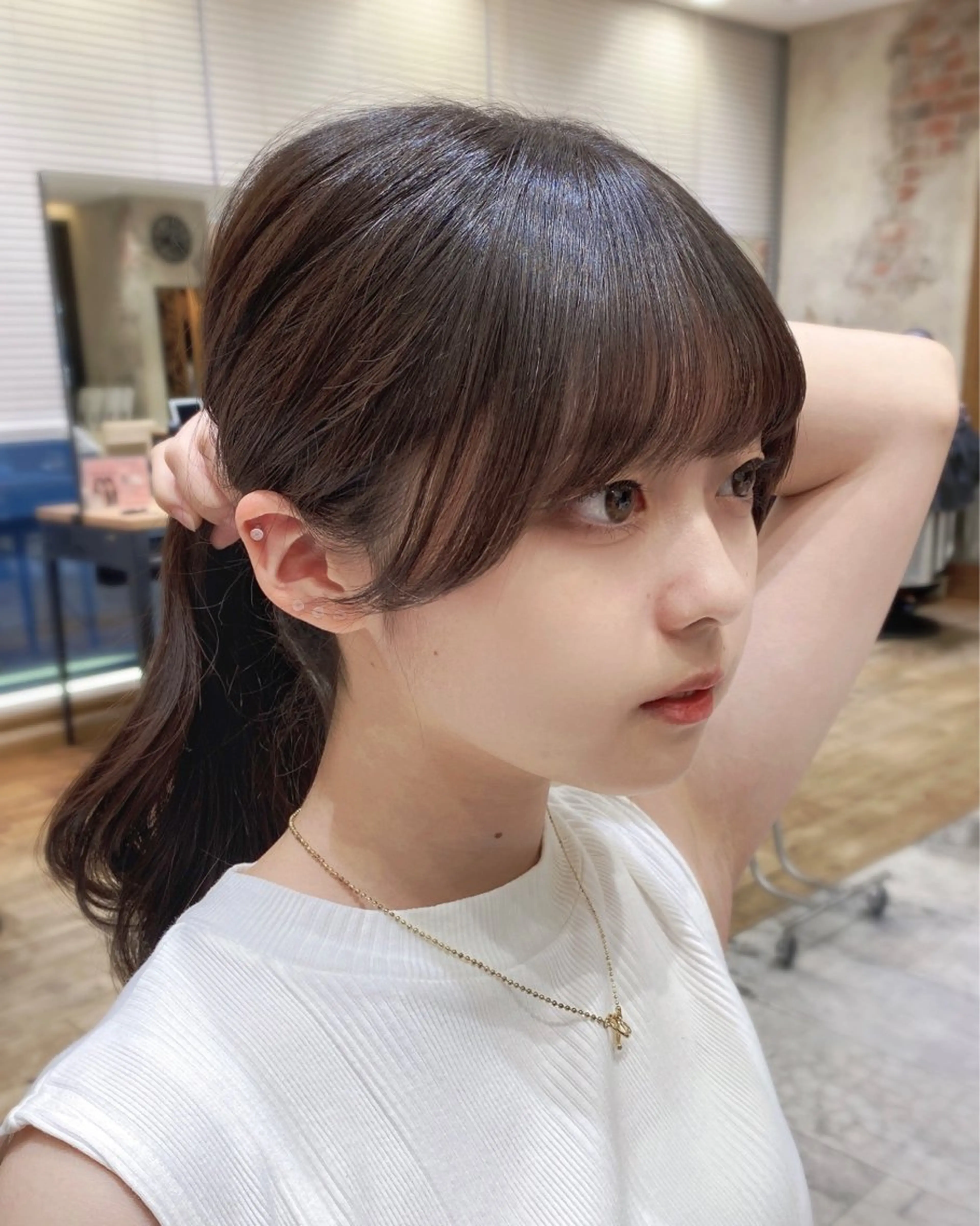 ミディアム カラー On所属・顔まわりカット🌟 くびれヘア/寺門遥輝のヘアスタイル