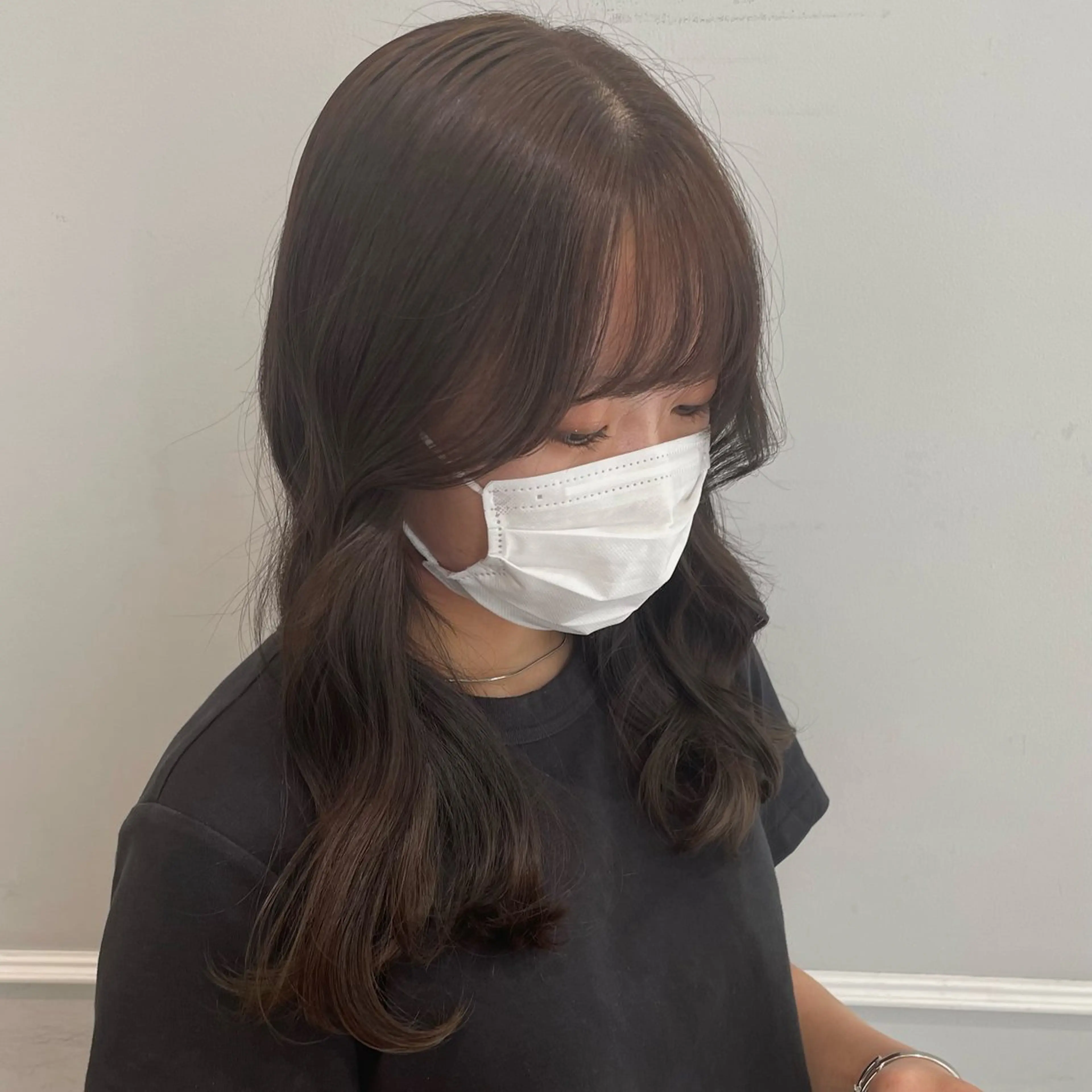 セミロング カット ヘアカラー トリートメント 🩶赤み消しカラー 🐈‍⬛荻野美思🐾のヘアスタイル