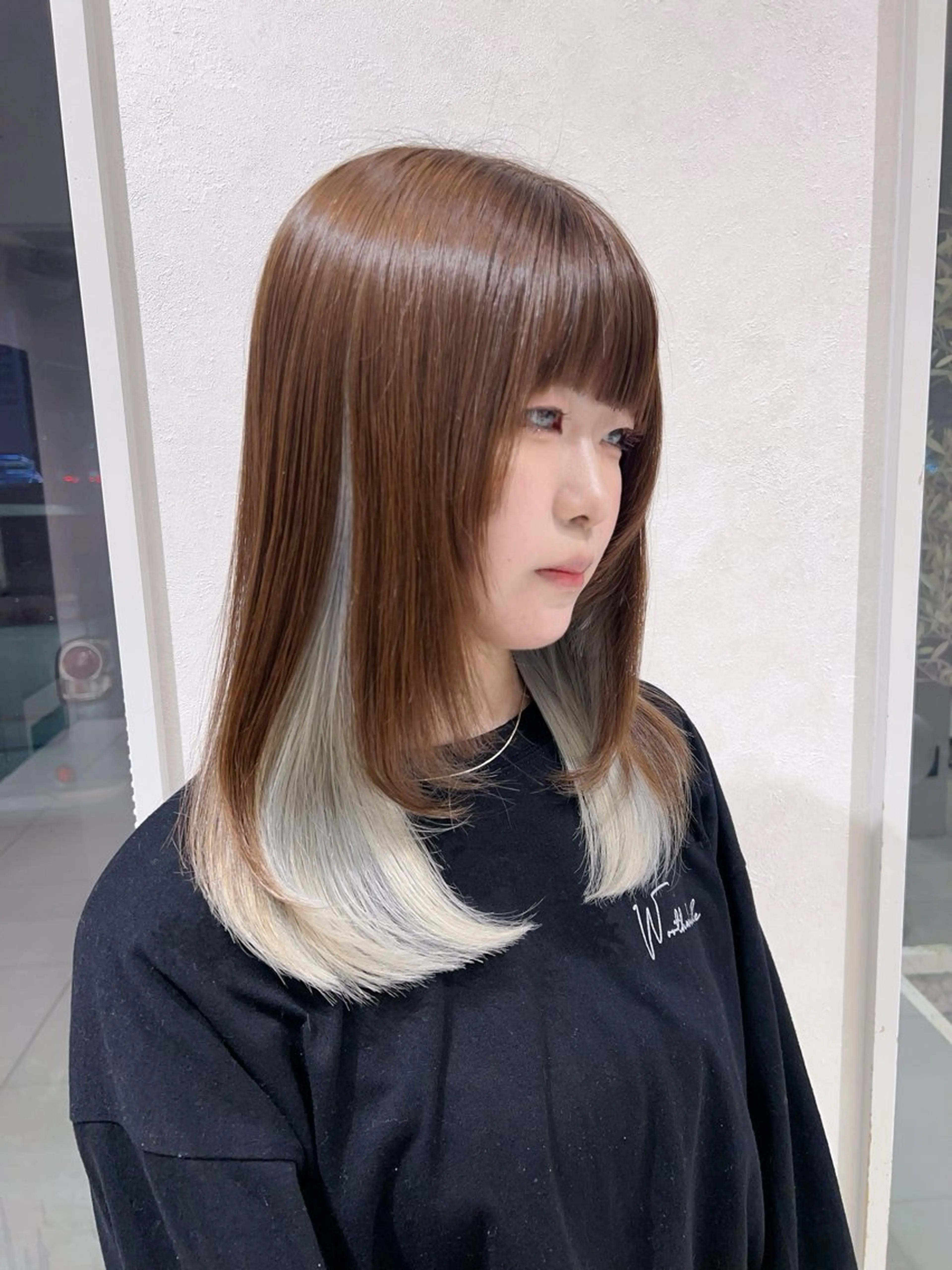カラー ヘアカラー nehus nagaoka所属・🖤複雑履歴ブリーチ Mizuki 🖤のヘアスタイル