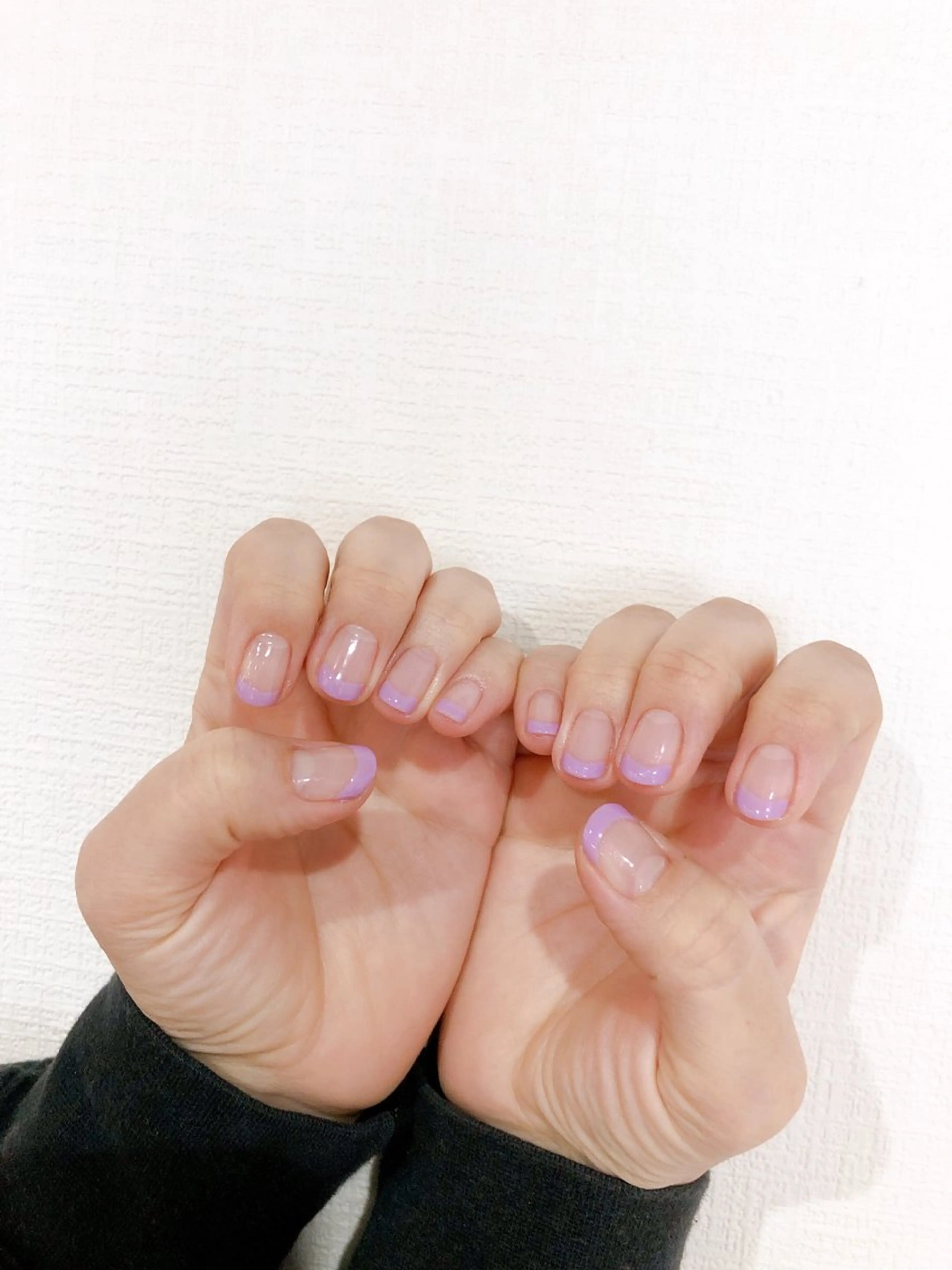 ネイル フレンチネイル パープル デ・アイム「nail salon MIMIPARUN」所属・ナリス化粧品 MIMIPARUNのネイルデザイン