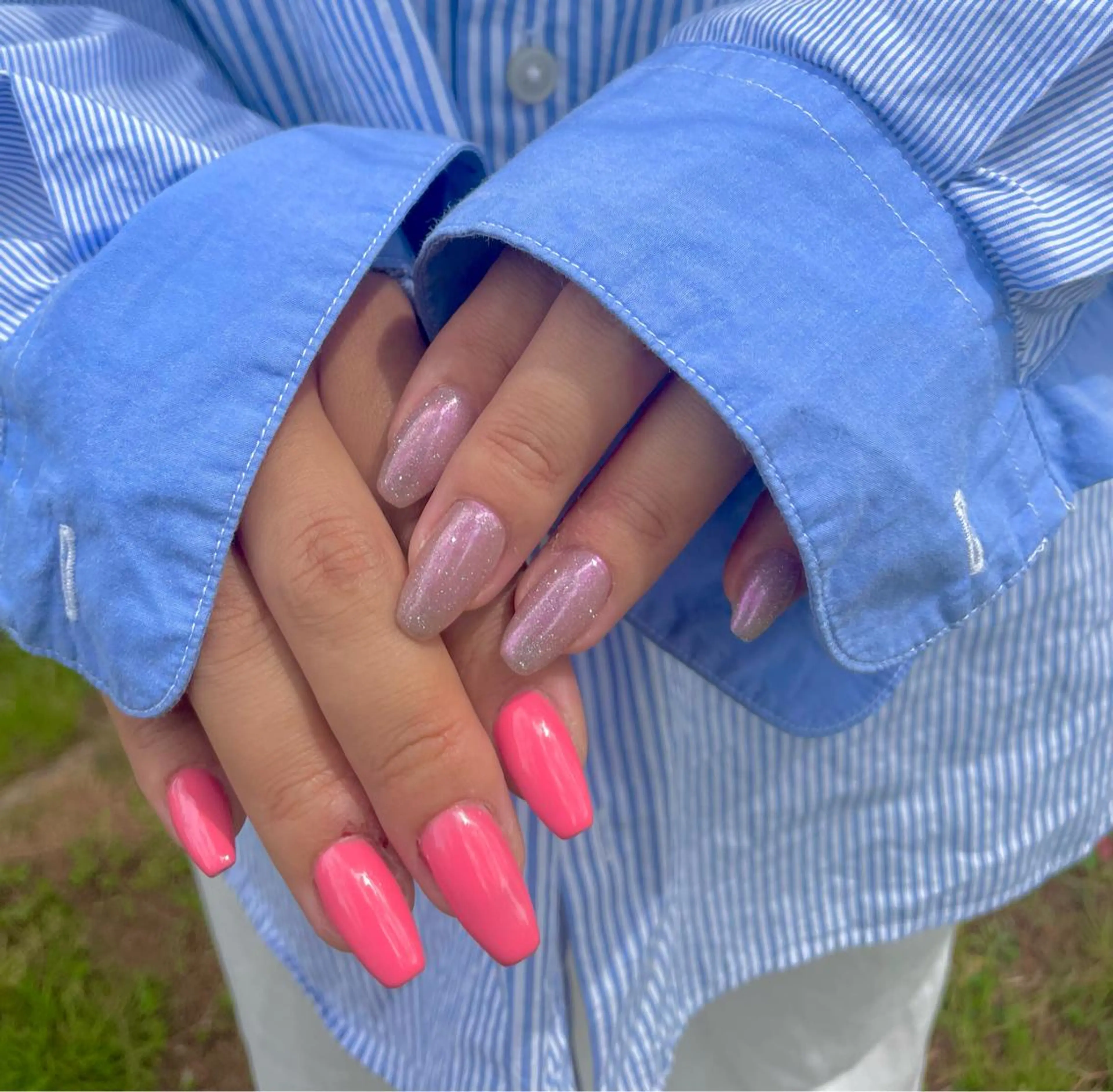 ネイル フラッシュネイル 氷ネイル・うるうるネイル ロングネイル マグネットネイル ニュアンスネイル Ri-e's nailのネイルデザイン