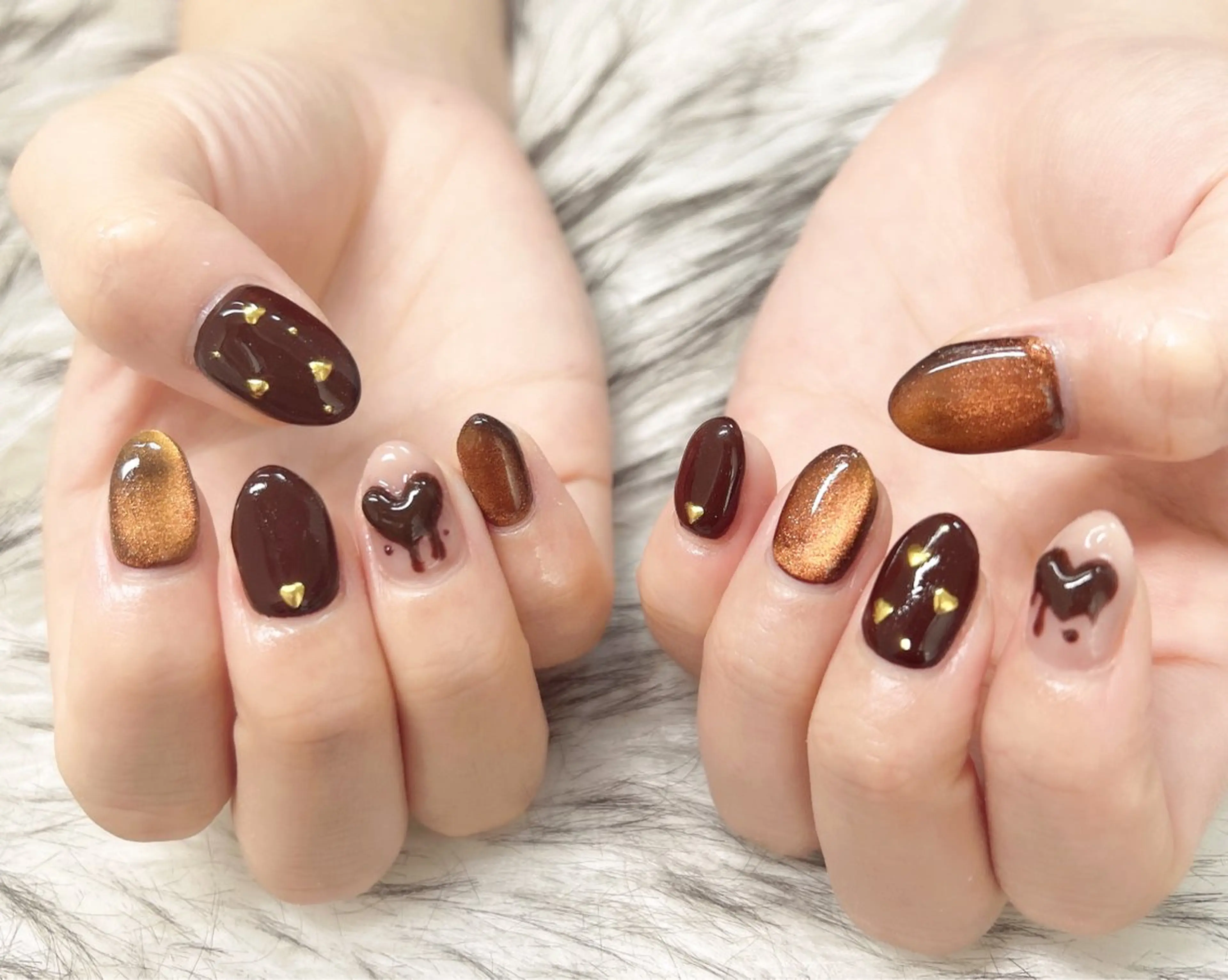 ネイル マグネットネイル バレンタイン ハンドネイル nail salon Ange所属・nail salon angeのネイルデザイン
