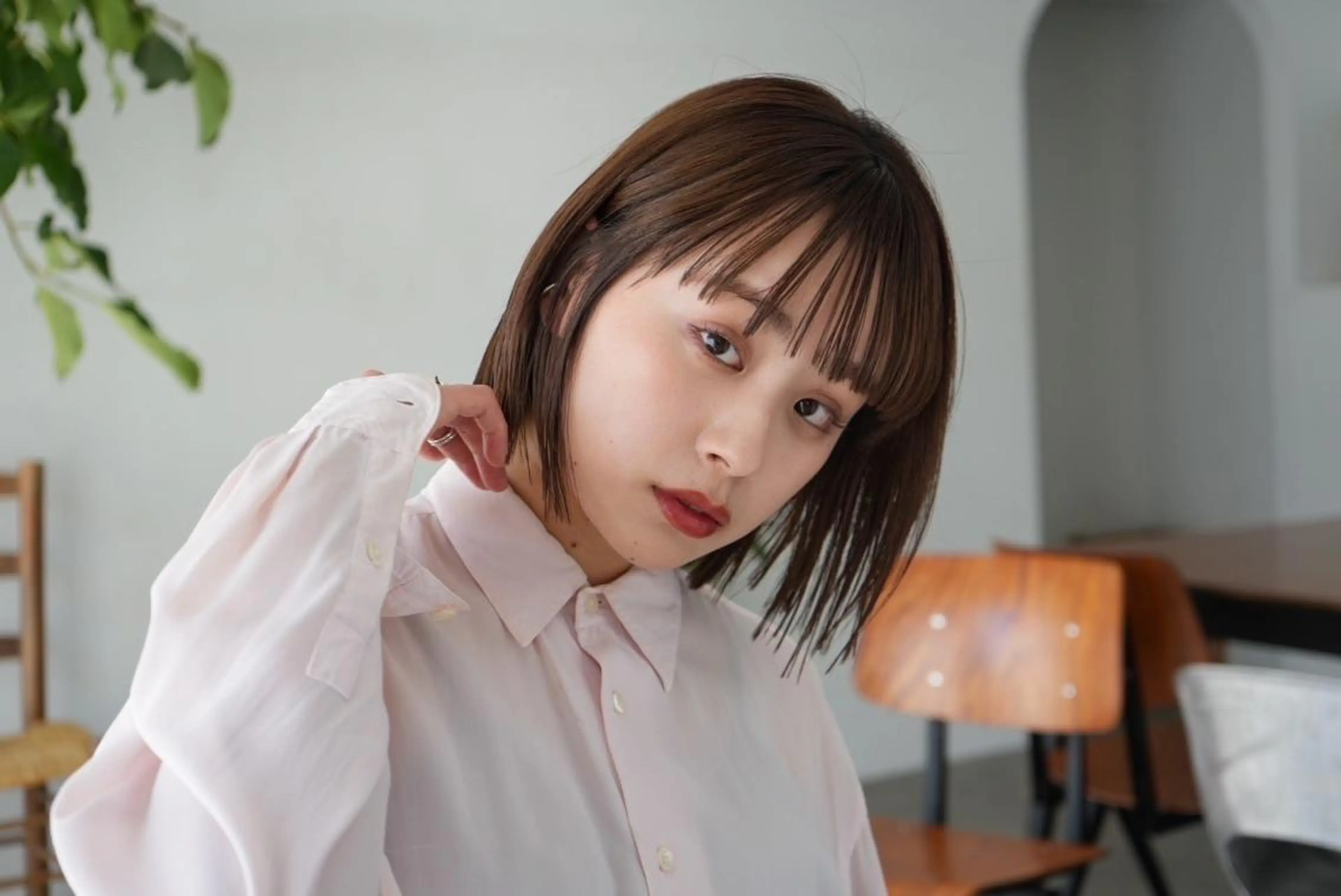 ショート カラー パーマ ヘアアレンジ ベージュ/ダブルカラ ー/新潟駅/青柳萌果のヘアスタイル