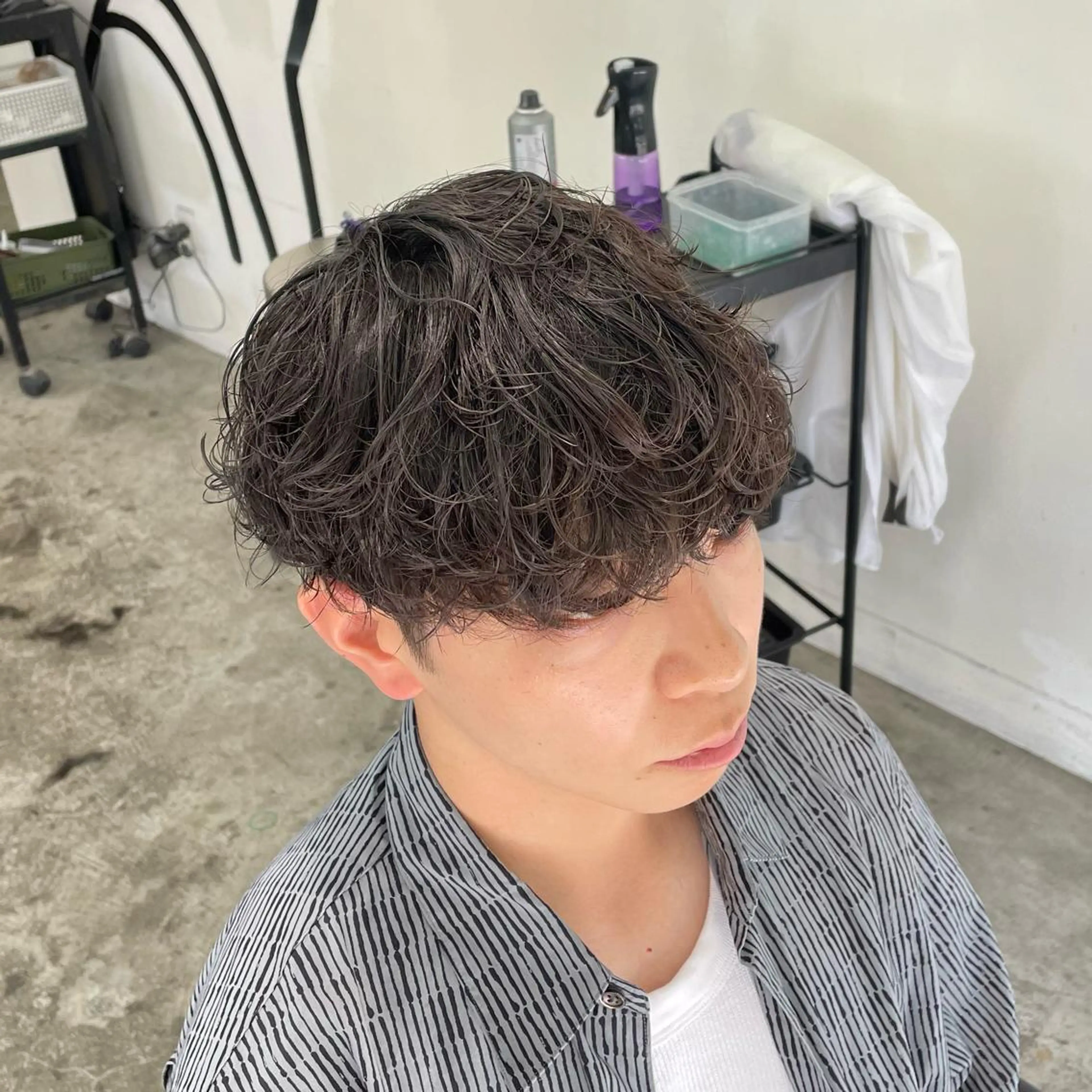 ショート パーマ メンズ カット パーマ メンズ特化美容師/ 藤戸 椋のヘアスタイル