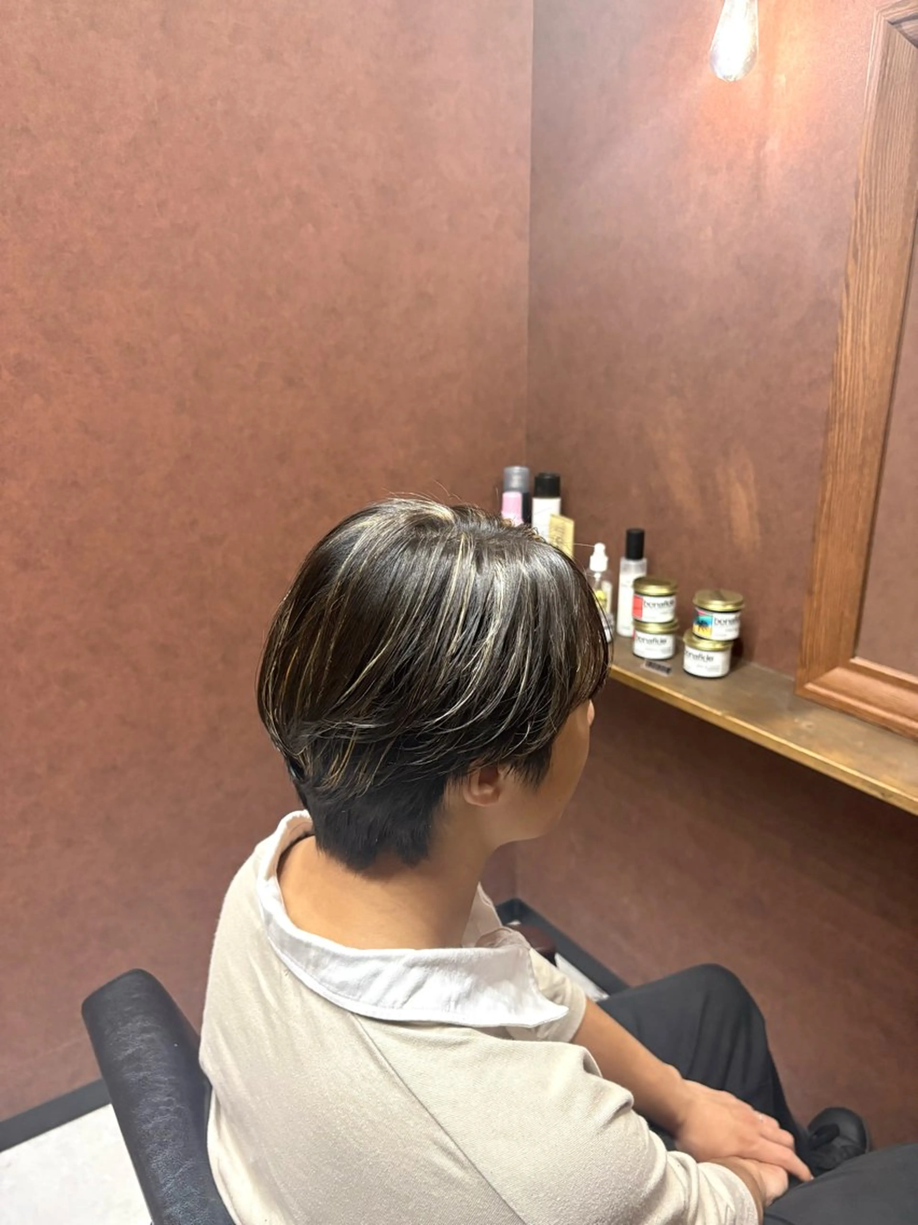 カラー パーマ メンズ メンズブリーチ メンズパーマ ブリーチ ニュアンスパーマ E 難波OCAT店所属・Rei .のヘアスタイル
