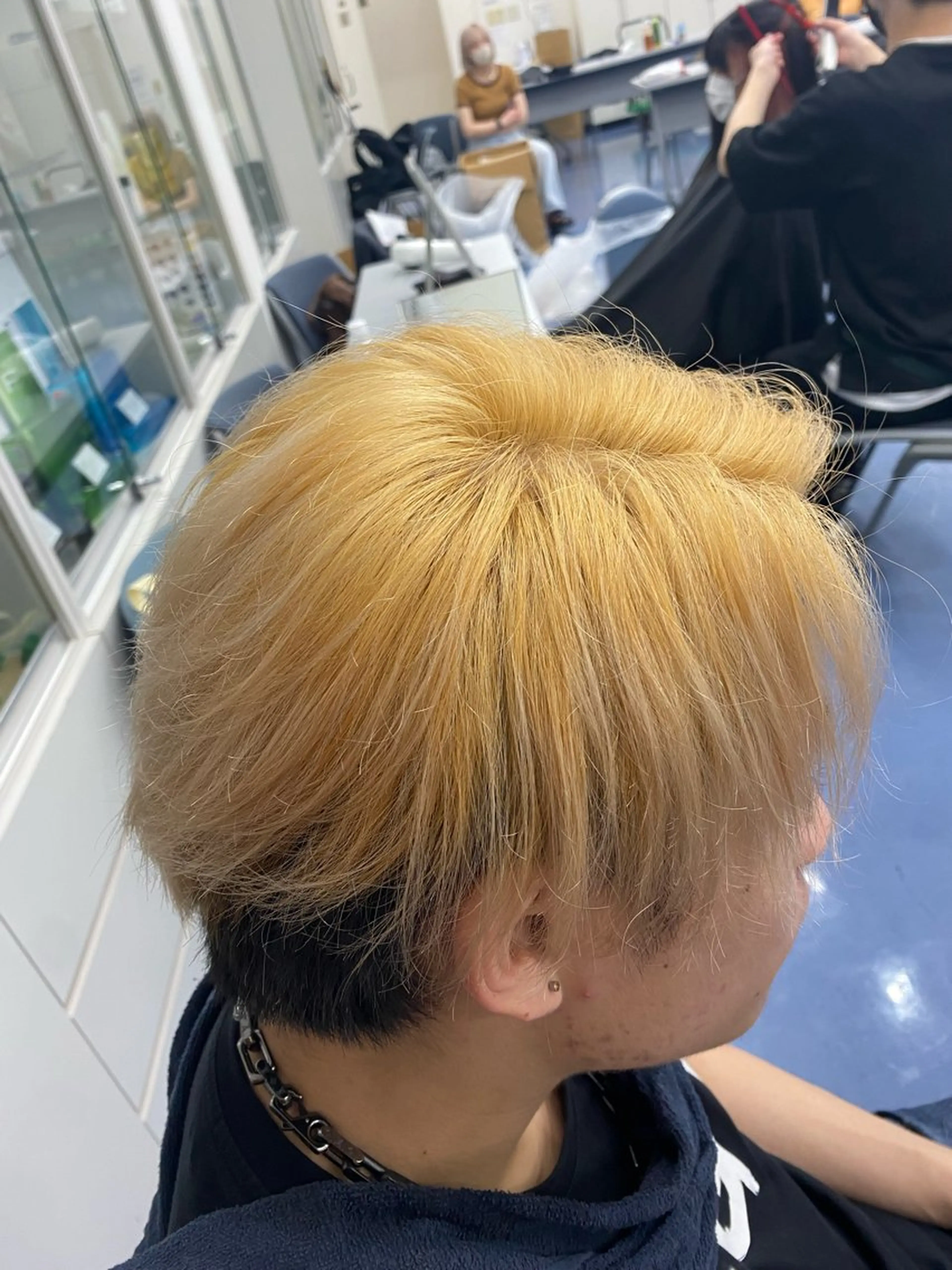 ミディアム カラー メンズ カット ヘアカラー トリートメント メンズパーマ×ブリー チ/NORIのヘアスタイル