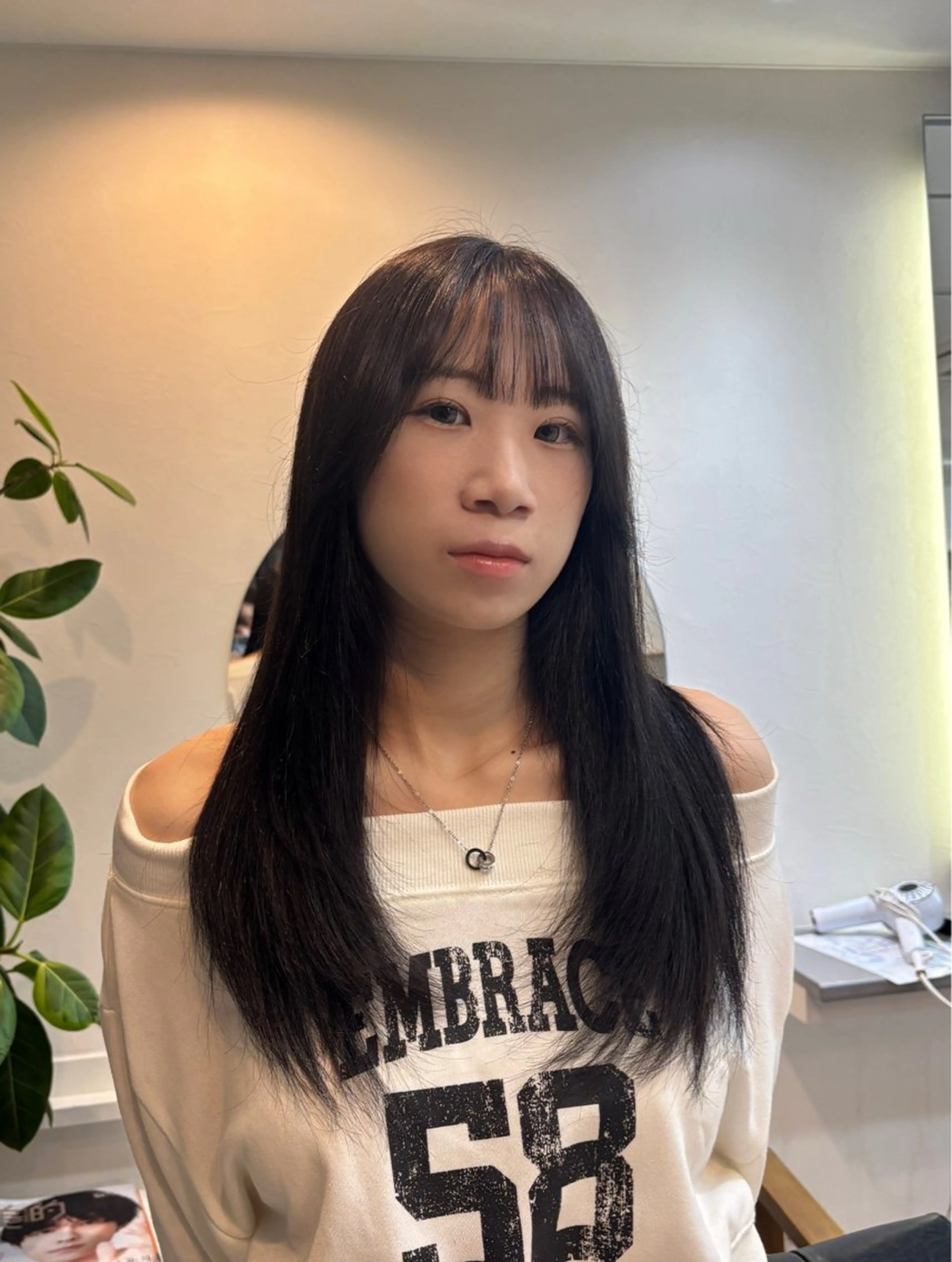 ロング カラー 顔周りカット ロング enrich / キタガワ カノンのヘアスタイル