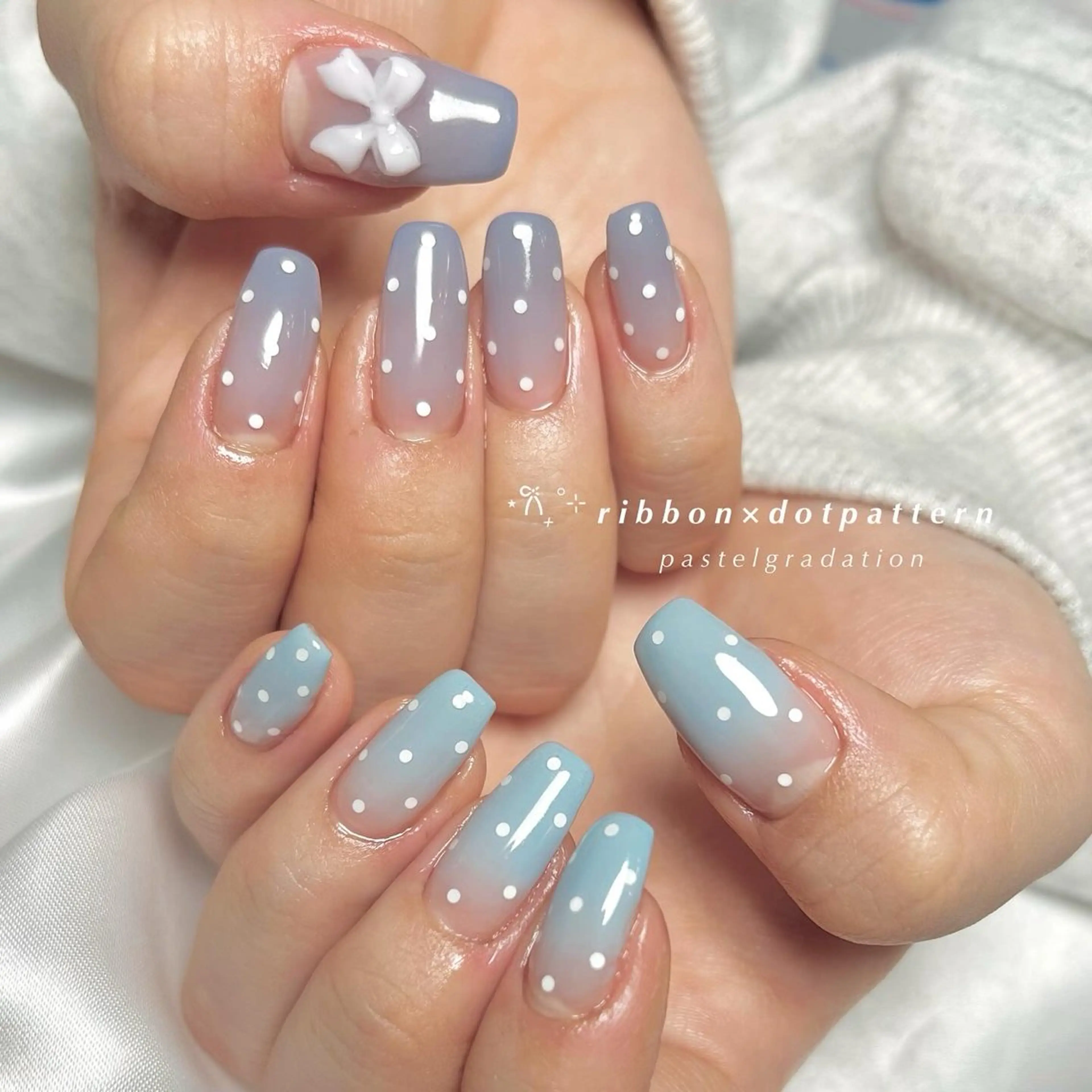 ネイル リボン ハンドネイル Nail Salon&School REPLENDA所属・REPLENDA/ azusa(石井梓)のネイルデザイン
