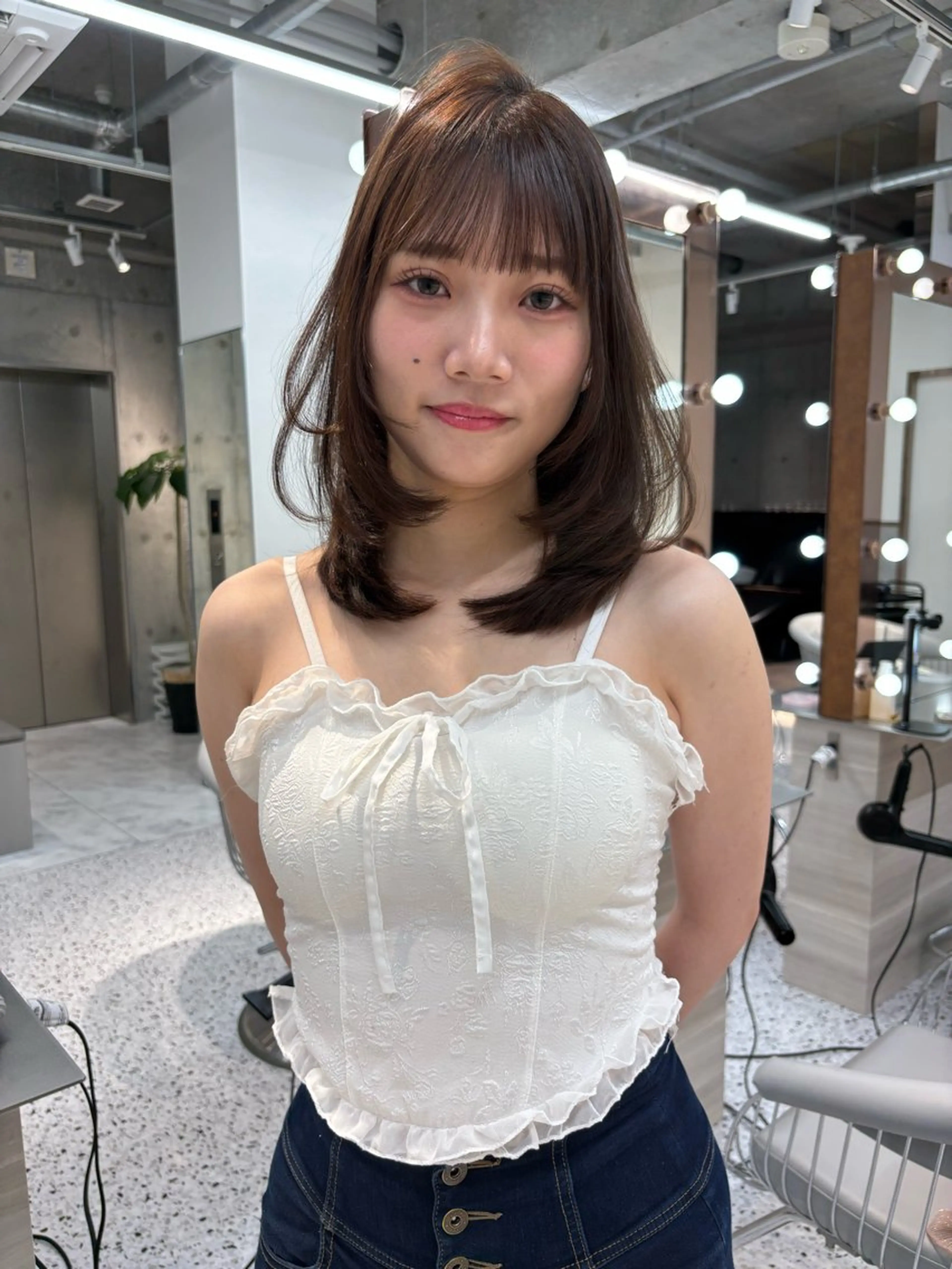 ミディアム カラー 髪質改善 縮毛矯正 【美髪矯正) 吉村　清志のヘアスタイル