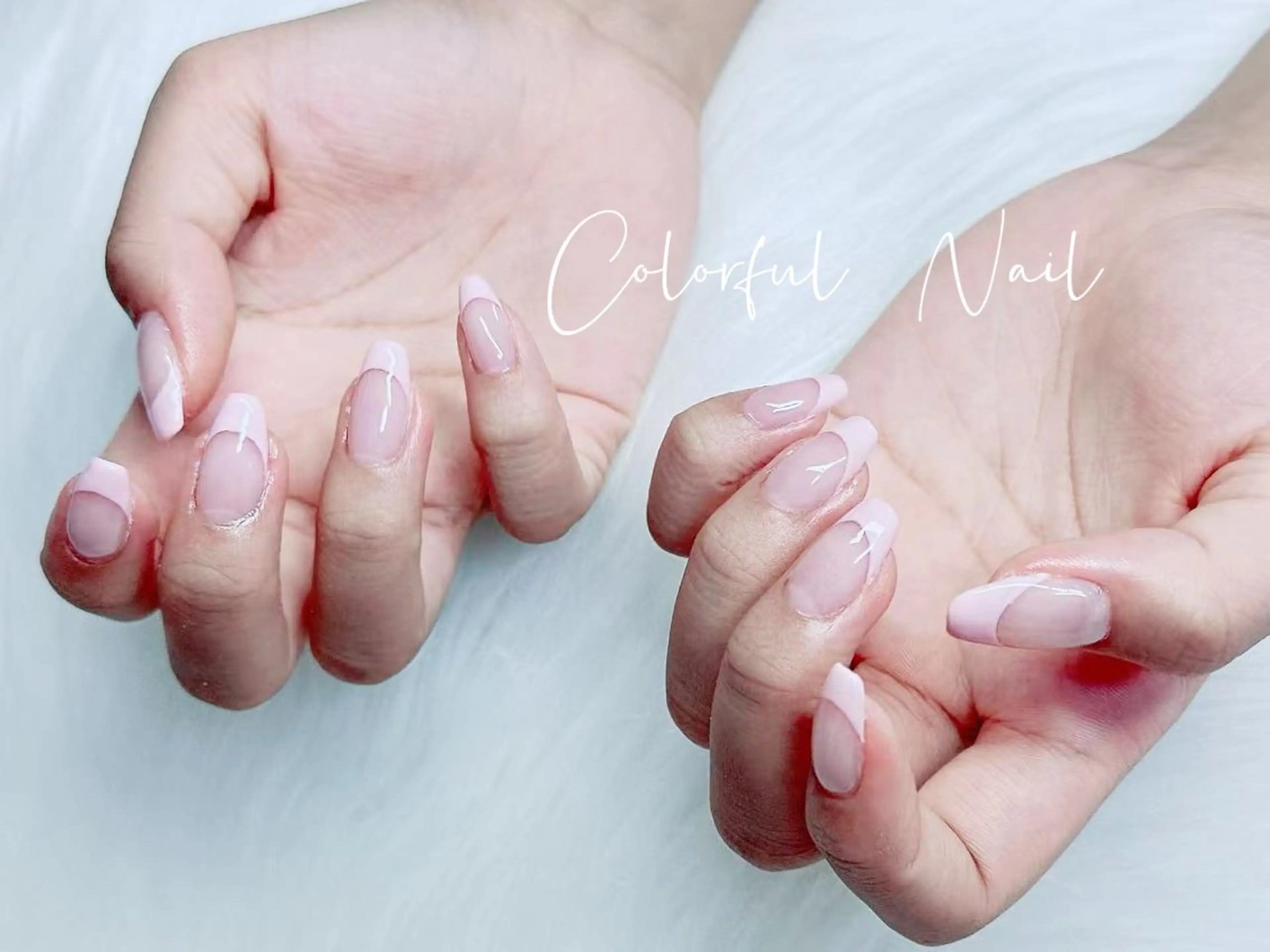 💅ハンドフレンチ/カラーグラデーション(ベース色あり)コース　150分　¥6980➡️¥4000の写真