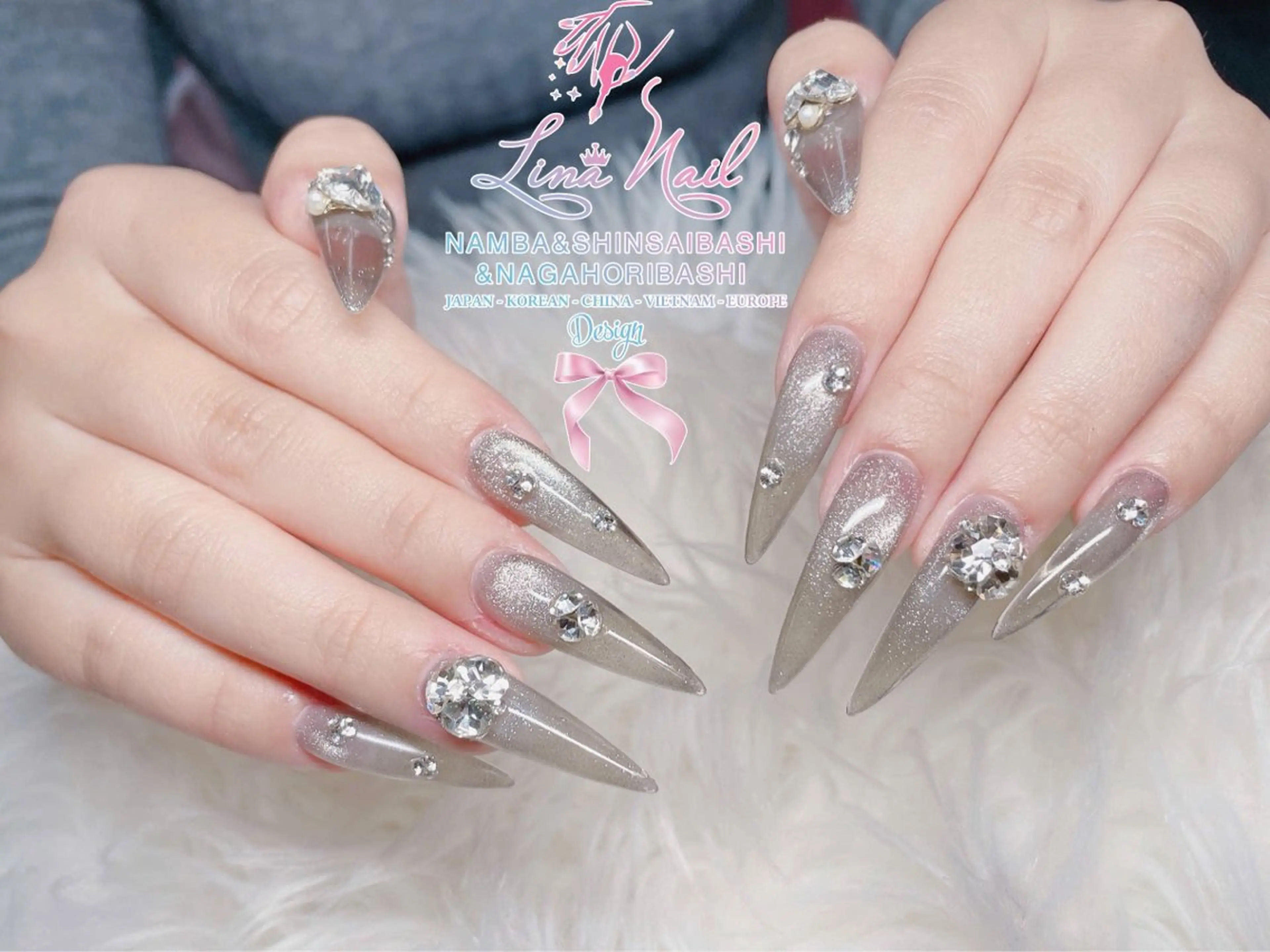 ロング クリスマス ハンドネイル リナネイル 長堀橋店／東心斎橋店のネイルデザイン