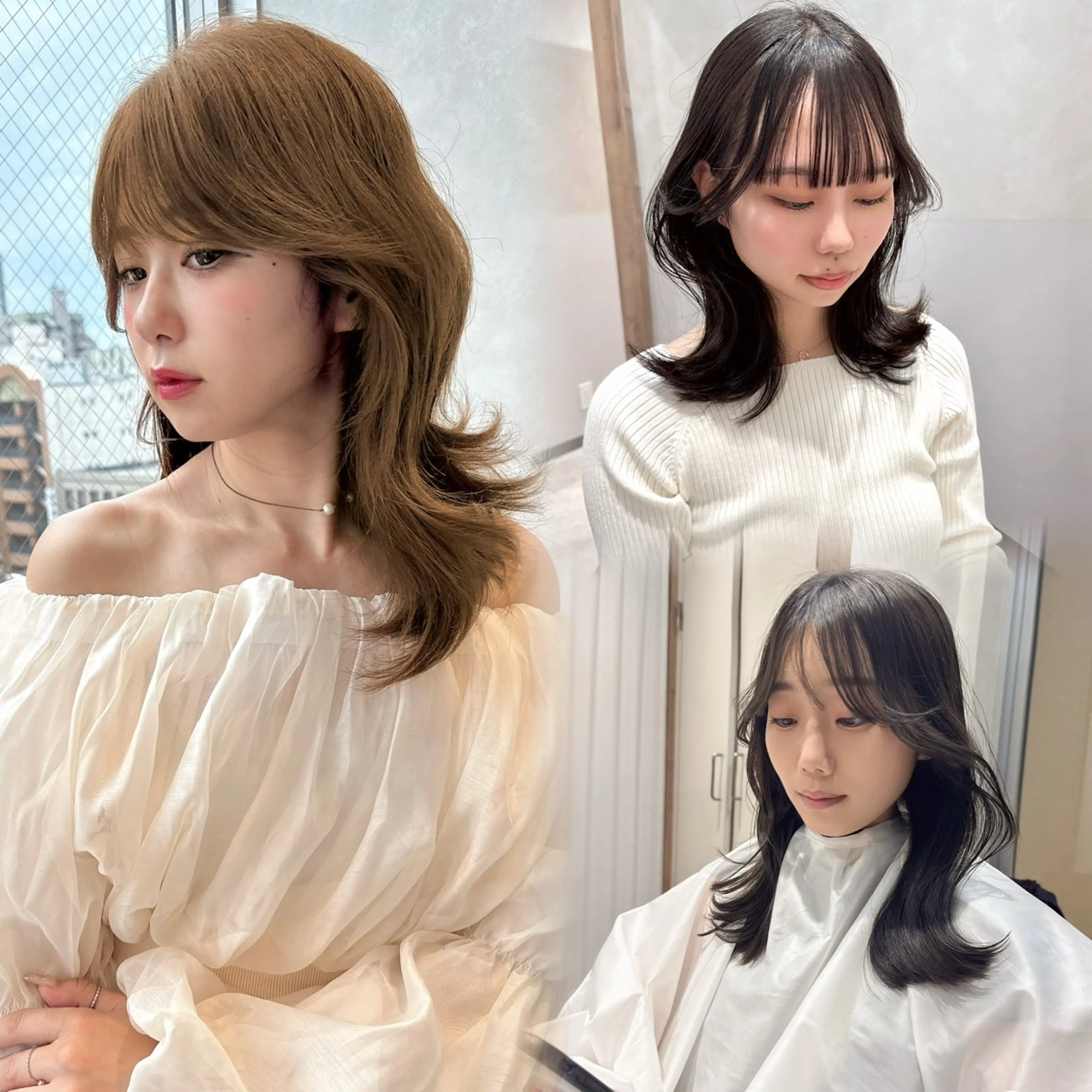 ミディアム くびれヘア 韓国風ヘア カット ヘアカラー 森 隆秀/韓国ヘアのヘアスタイル