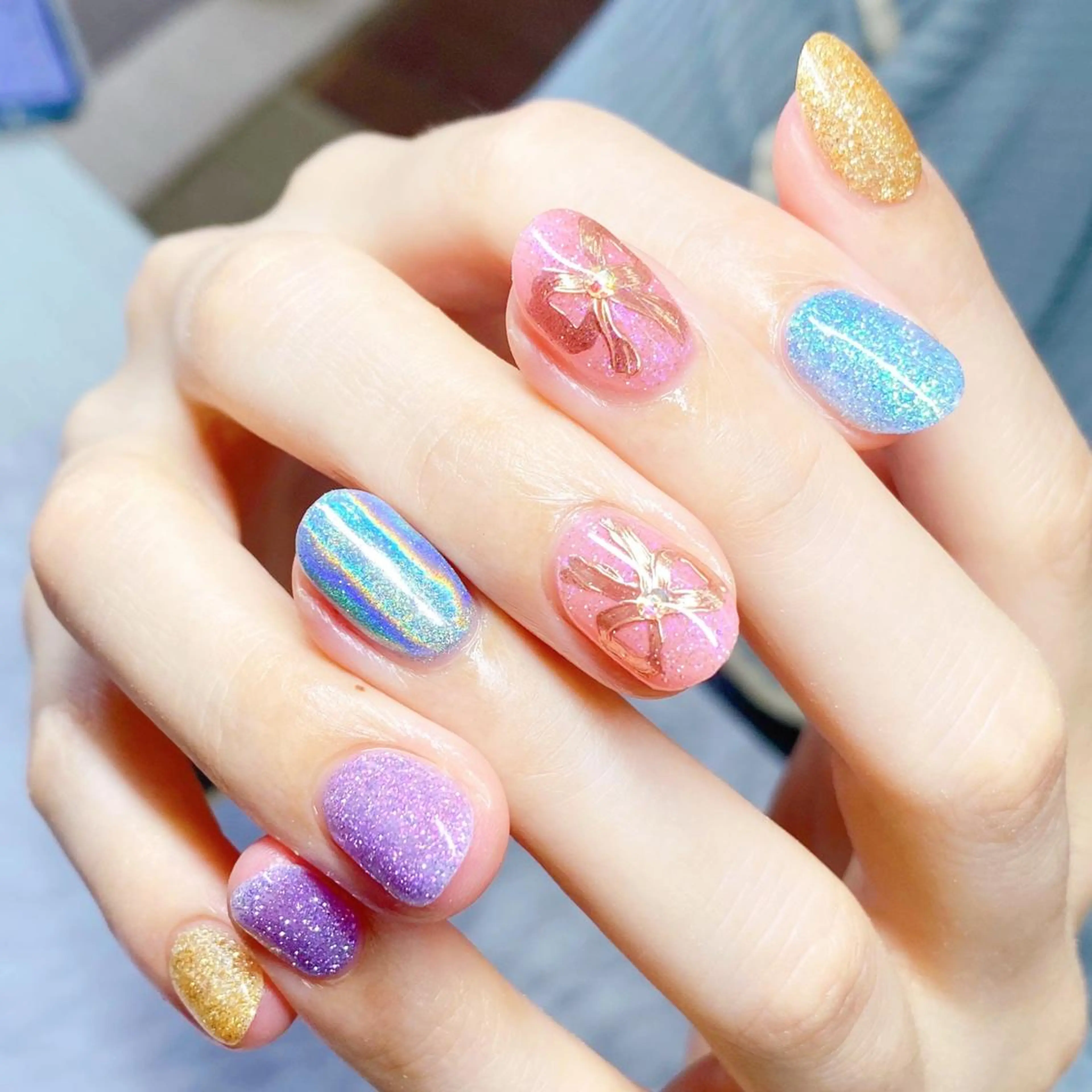 ネイル キラキラネイル ハンドネイル ハンドケア 💐ka yo💐（東白楽）のネイルデザイン
