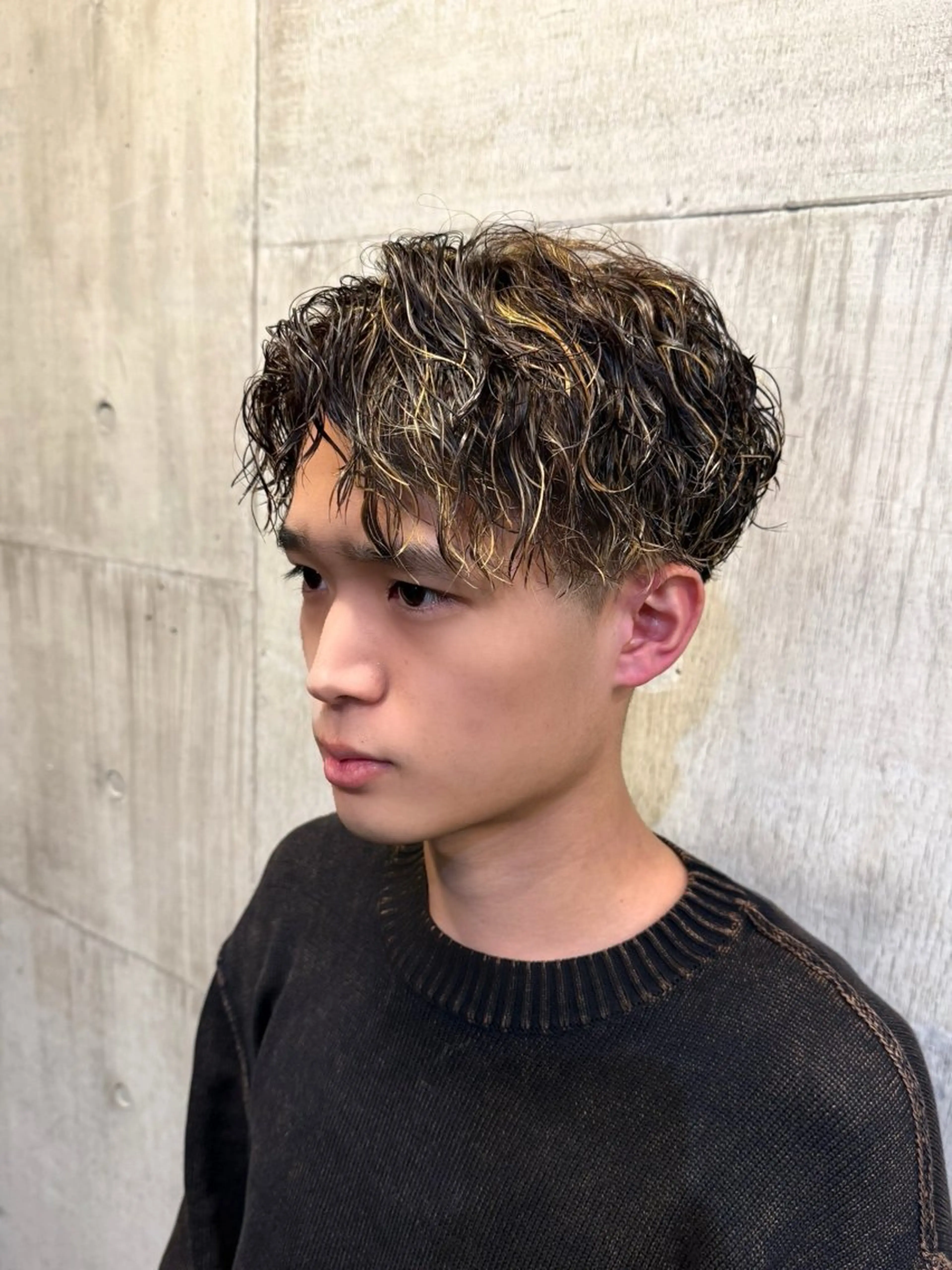 ショート パーマ メンズ カット ヘアカラー パーマ ツイスパ/メンズ パーマ/歩夢のヘアスタイル