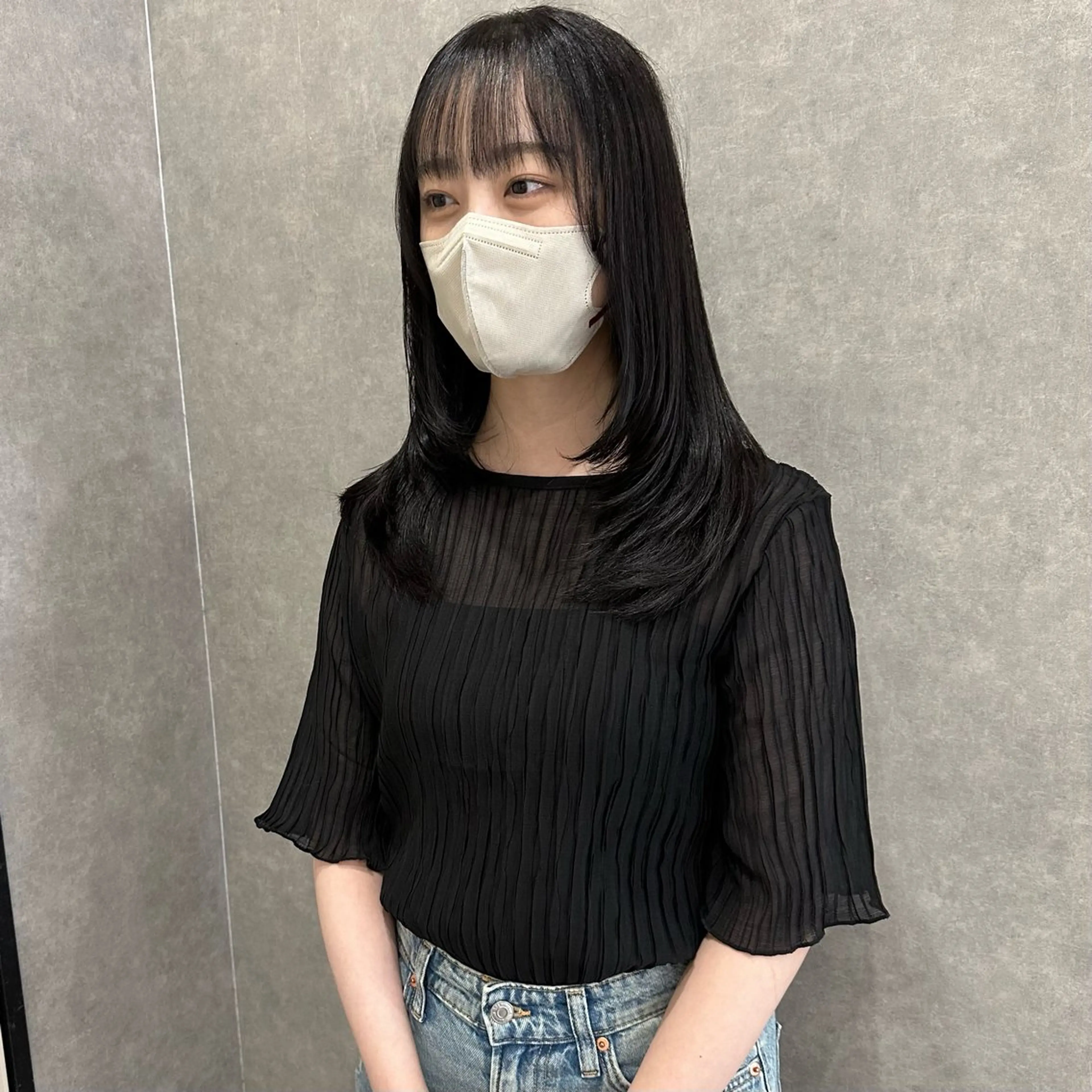 セミロング カラー レイヤーカット カット はちすか るかのヘアスタイル