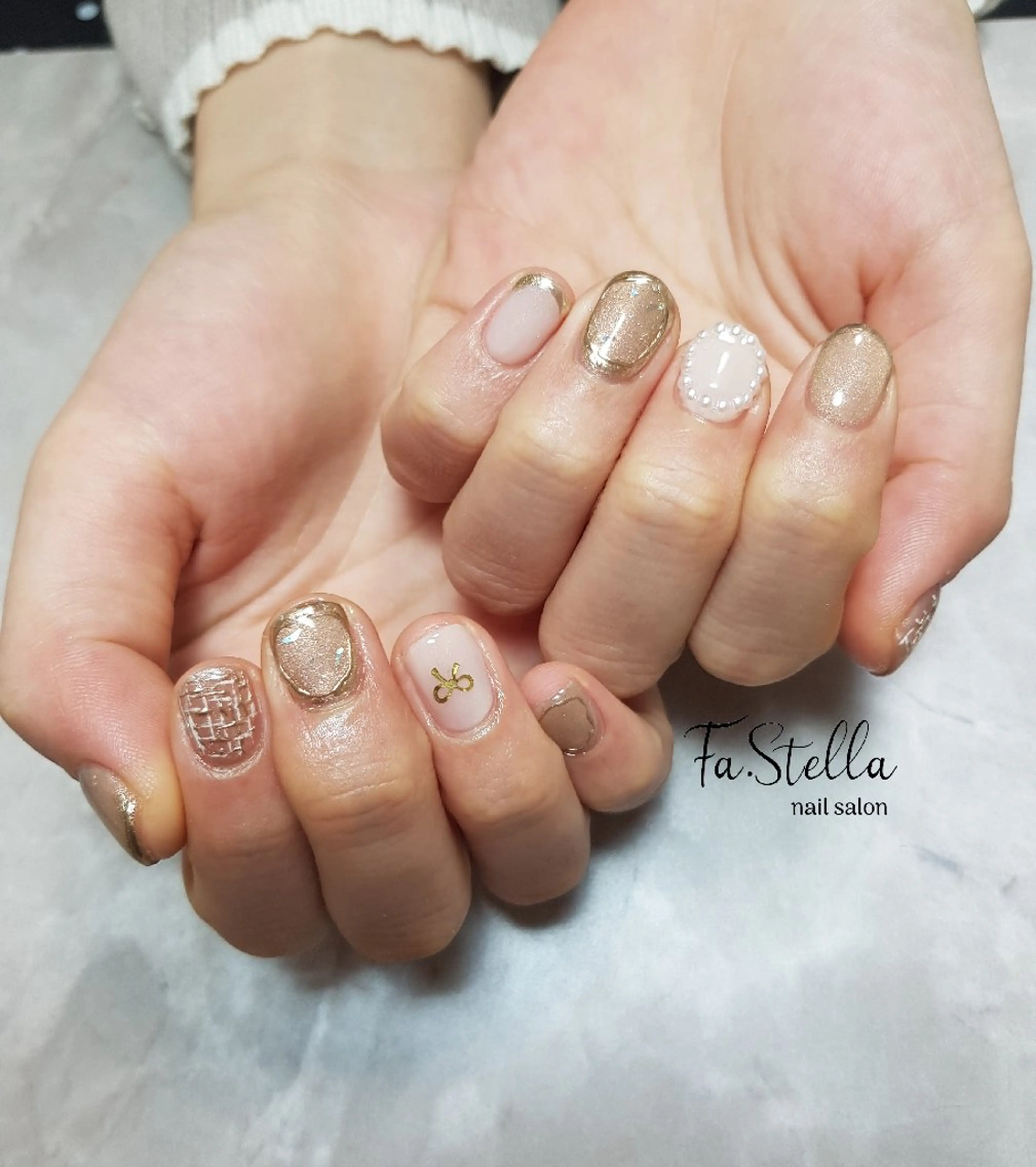 ネイル ミラーネイル 持ち込み ハンドネイル Fa.Stella ファステラ のネイルデザイン