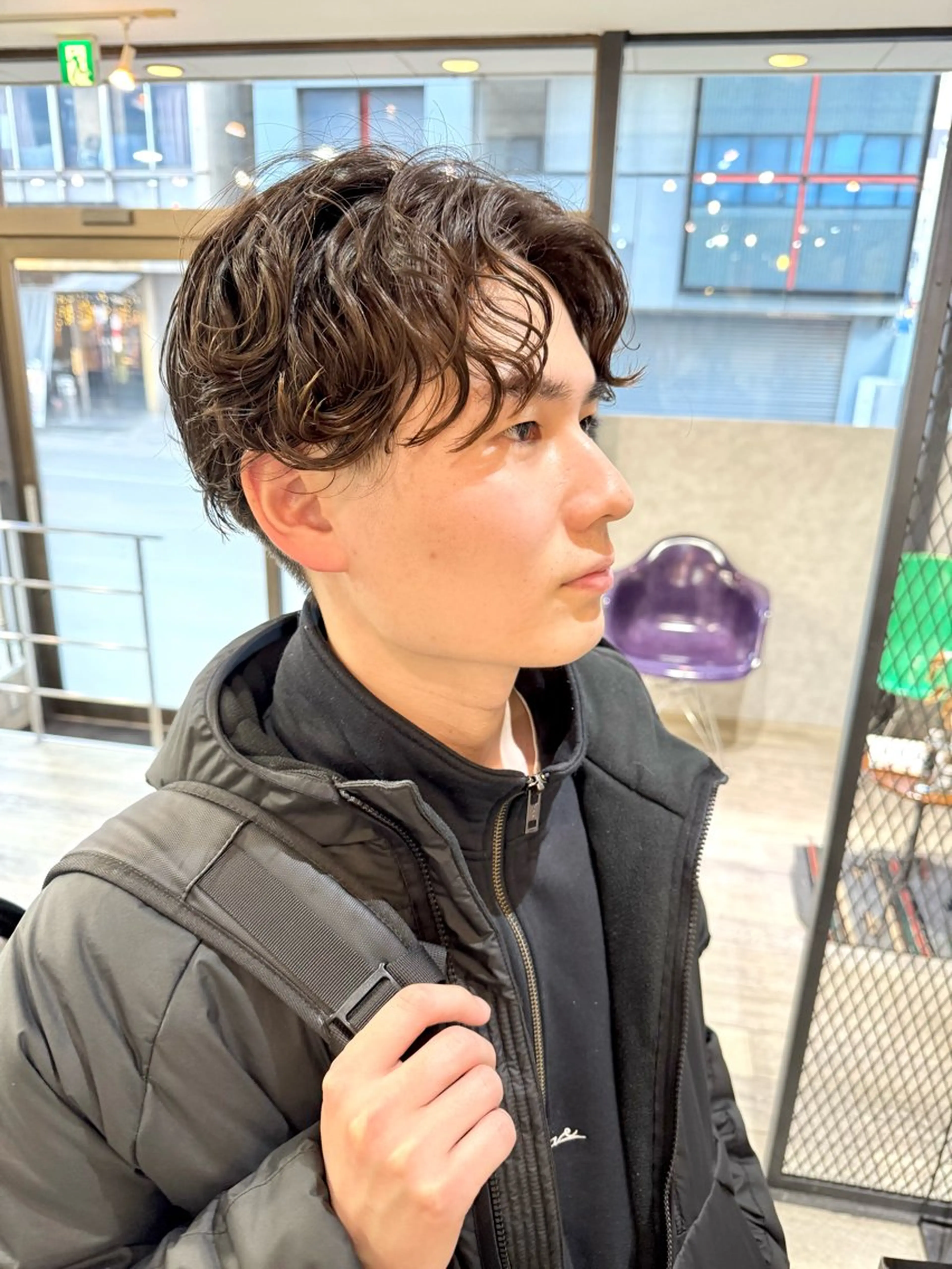 メンズ カット パーマ 米元 春奈のヘアスタイル