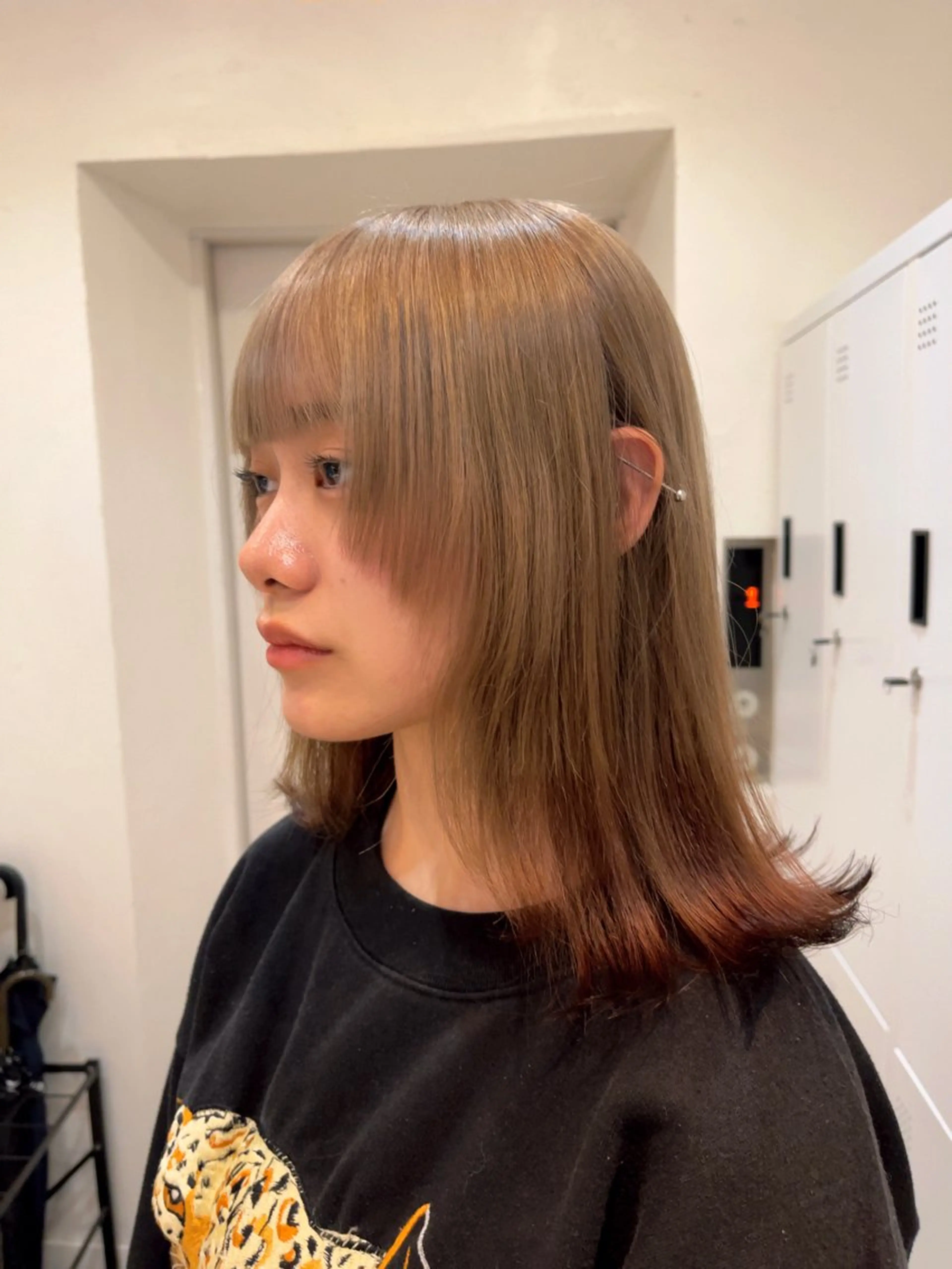 ロング カラー ベージュカラー ブラウンカラー 狐カラー オレンジ ﾚｲﾔｰ/ﾊｲﾄｰﾝ ೀユイ🌙のヘアスタイル
