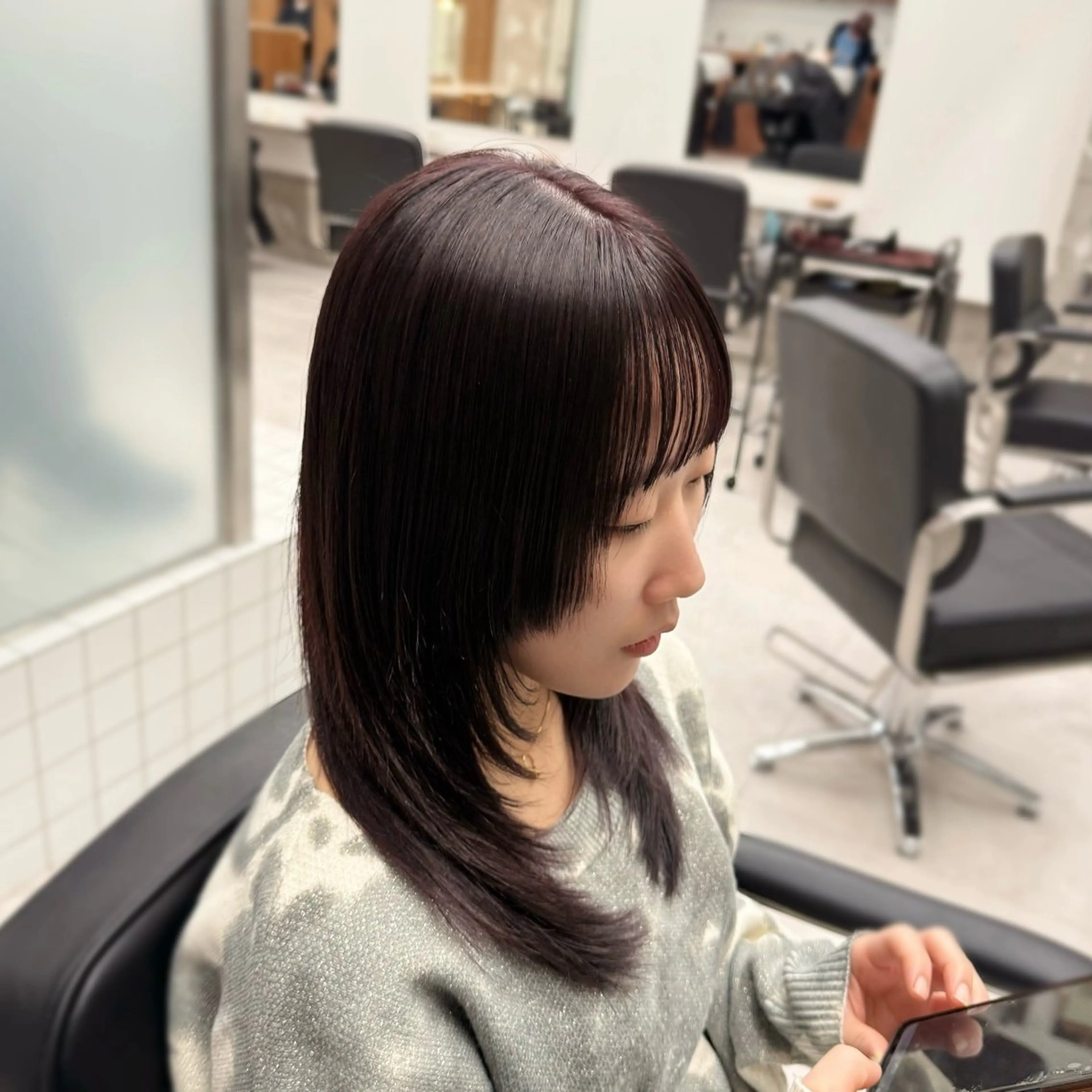 セミロング カラー 縮毛矯正 カット 縮毛矯正 ✨髪質改善💖 縮毛矯正💖mihoのヘアスタイル