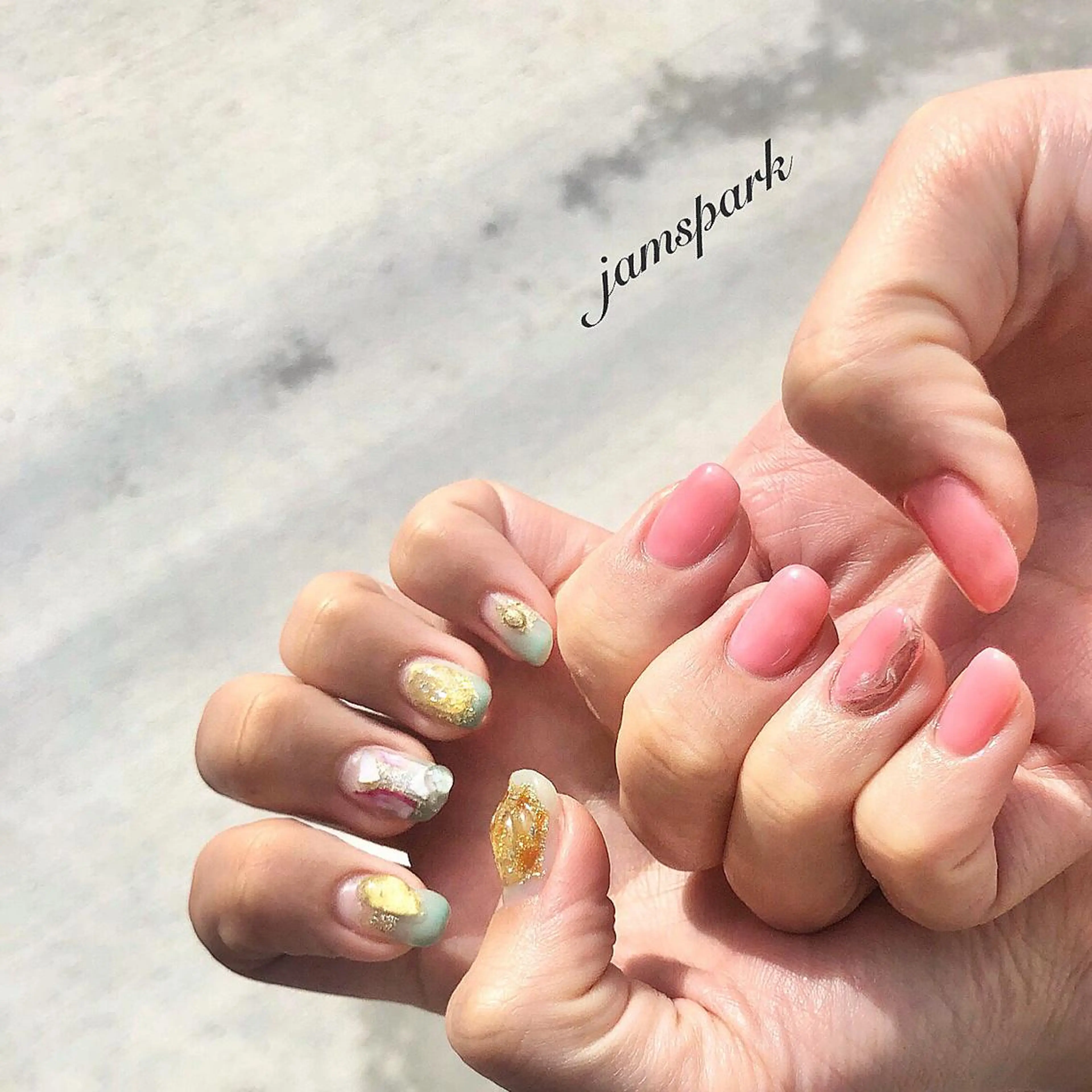 ネイル フレンチネイル ニュアンスネイル ワンカラーネイル パステルネイル ピンク ハンドネイル jamspark ✨のネイルデザイン