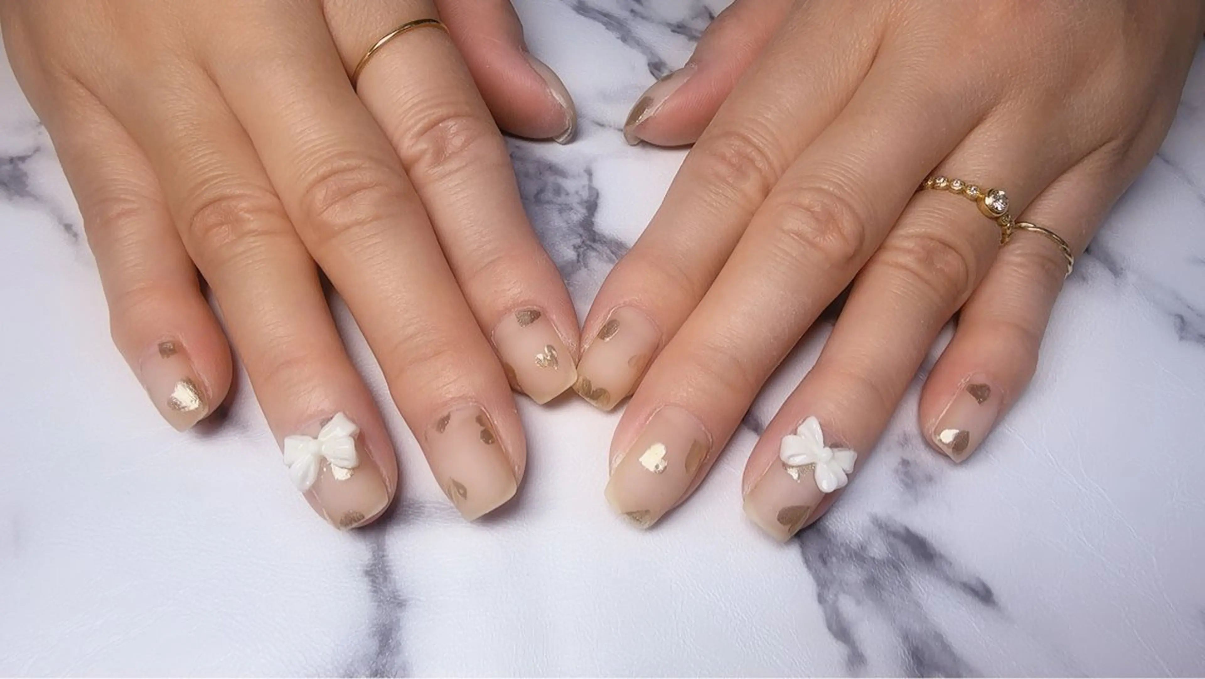 ネイル ハート リボン バレンタイン nail salon ily 武蔵新城のネイルデザイン