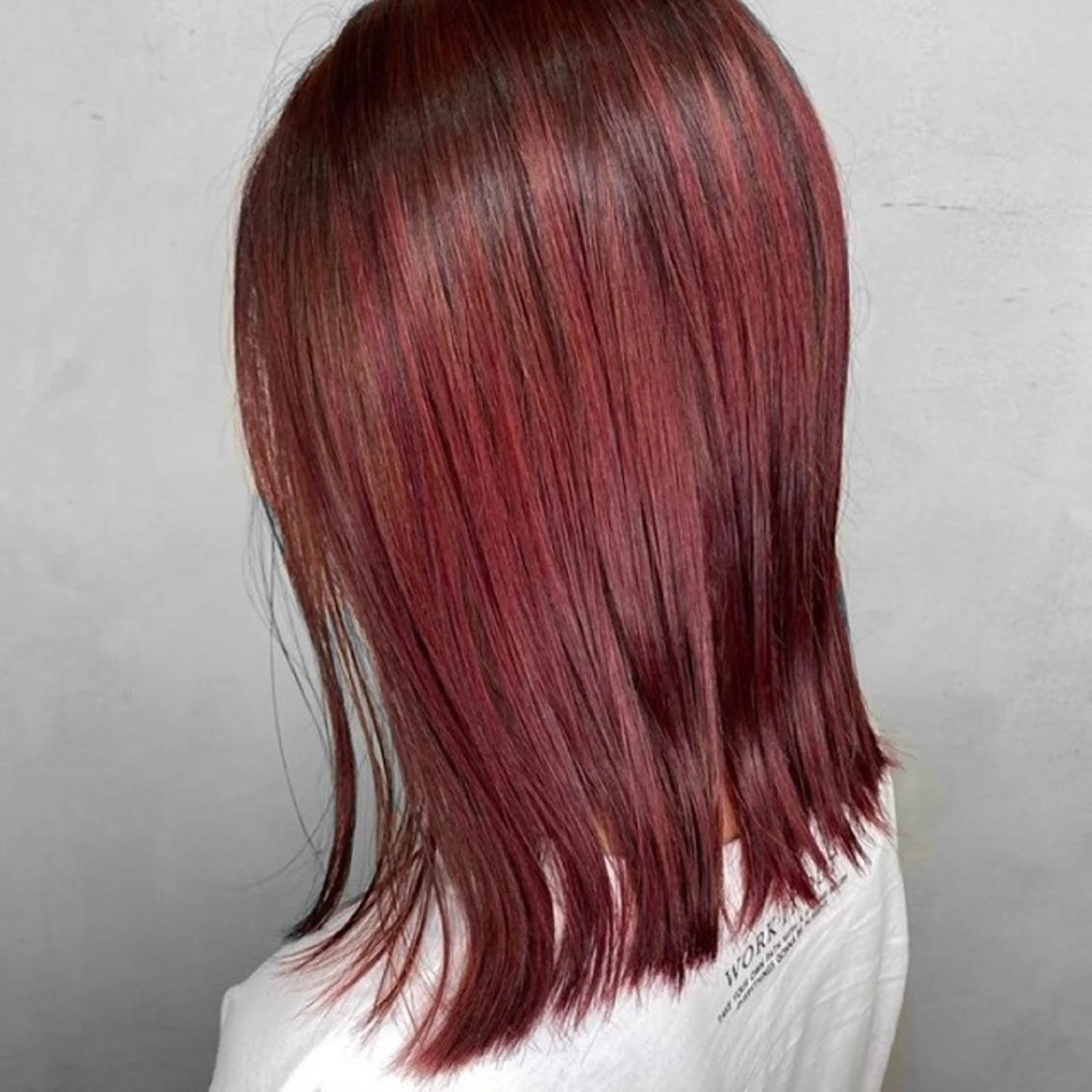 ミディアム ヘアカラー アメモリ ヒロアキのヘアスタイル