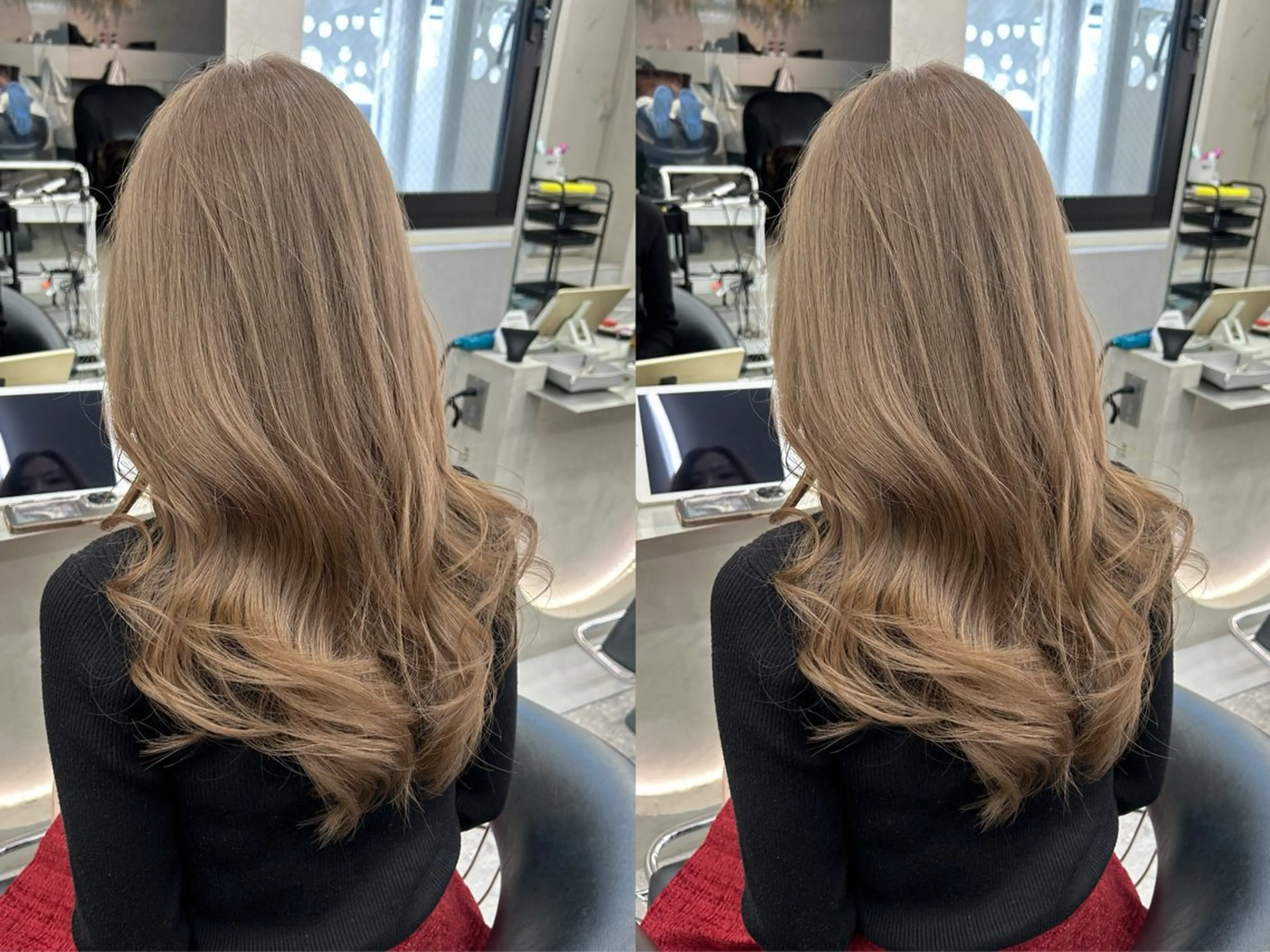 カラー ヘアアレンジ カット ヘアカラー ふみか🎀 ベージュカラーのヘアスタイル