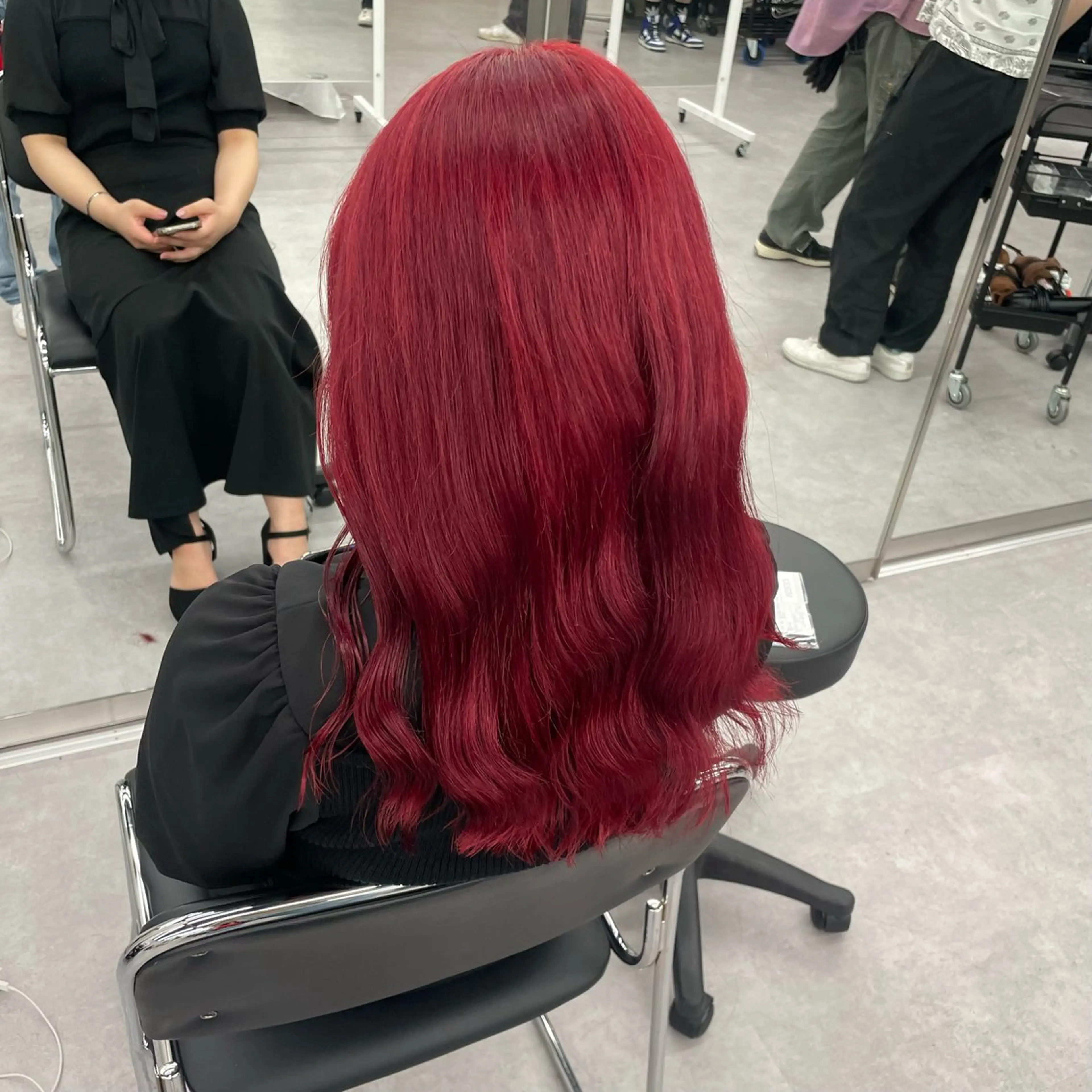 セミロング カラー レッドカラー ヘアカラー ヘッドスパ ヘアセット ♡ブリーチカラー♡ Mirioのヘアスタイル