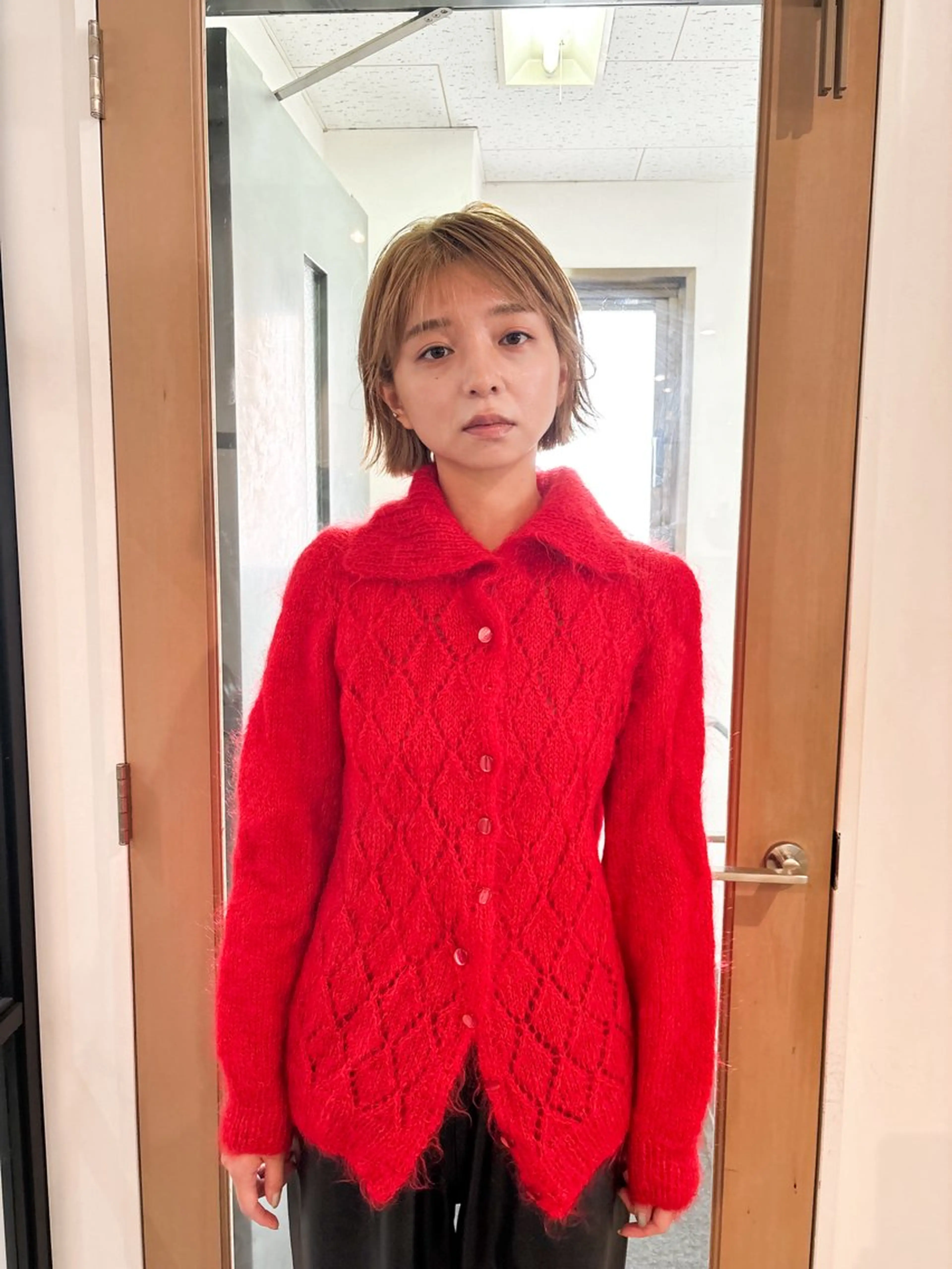 ミディアム カラー ボブレイヤー ベージュカラー ブリーチ ボブ レイヤーカット カット ヘアカラー Takuma✨中目 ショート　ボブのヘアスタイル